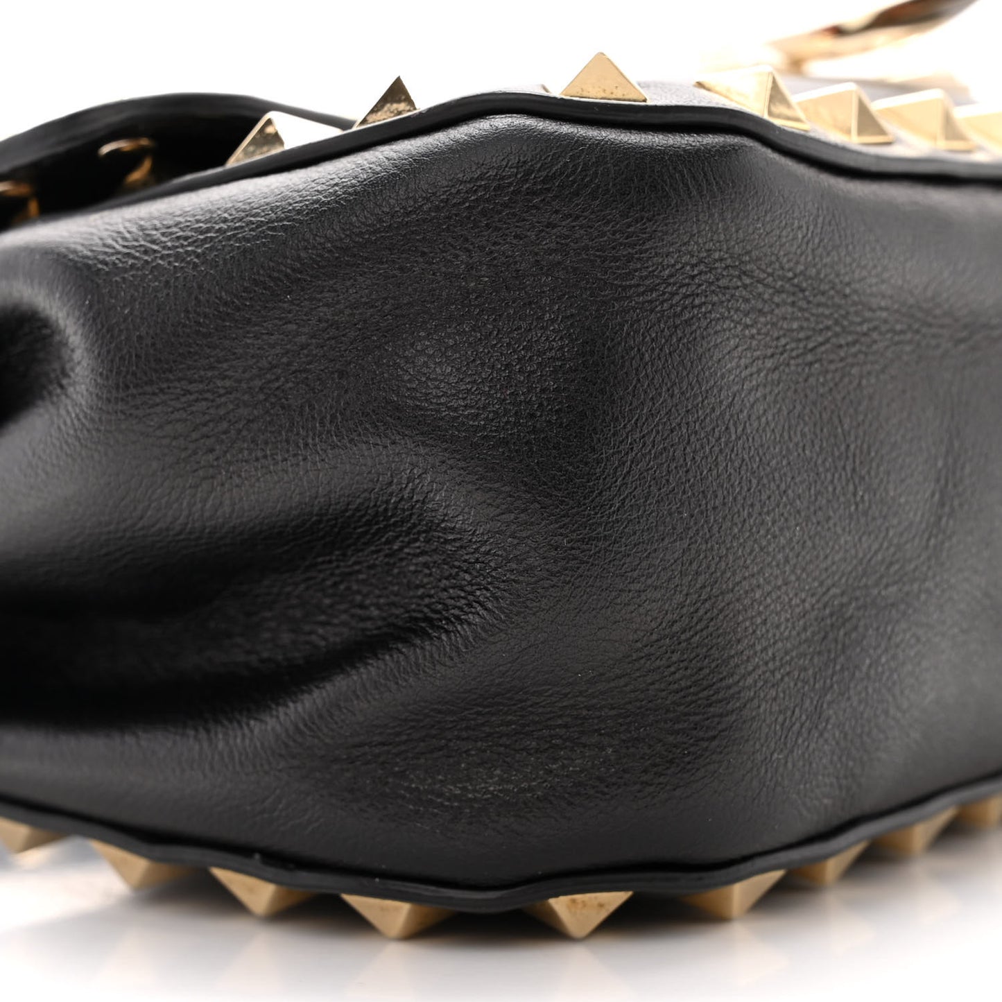 Vitello Mini Rockstud Flap Saddle Crossbody Bag Black
