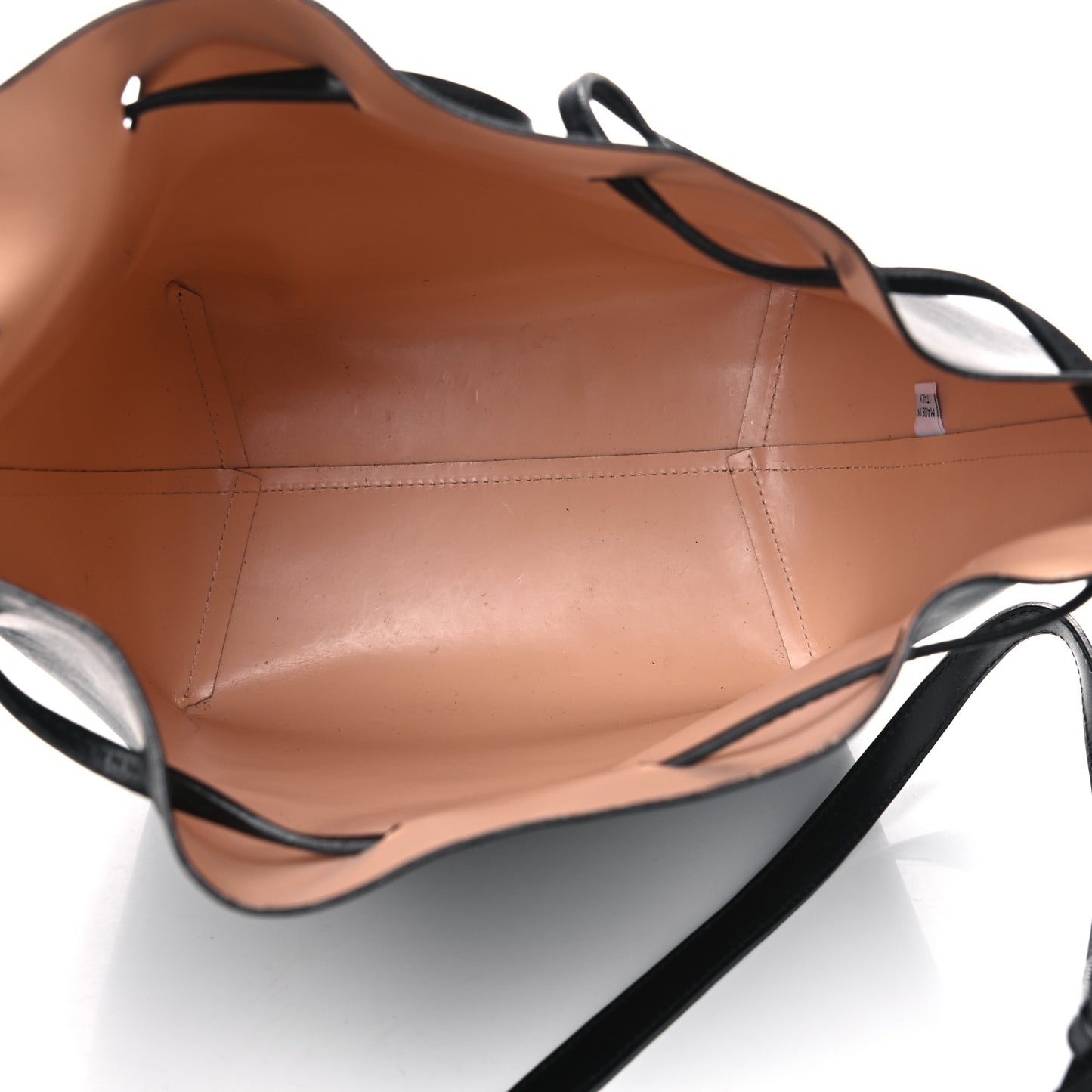 Vegetable Tanned Calfskin Bucket Bag Black Ballerina