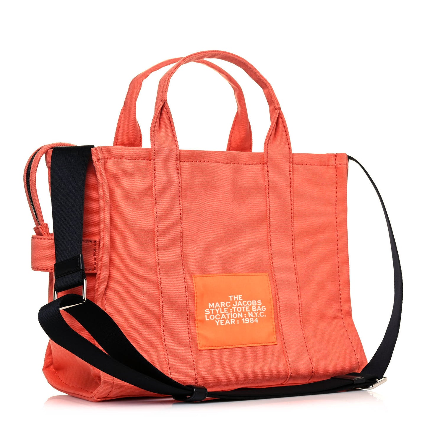 Cotton Canvas Medium The Traveler Tote Bag Orange