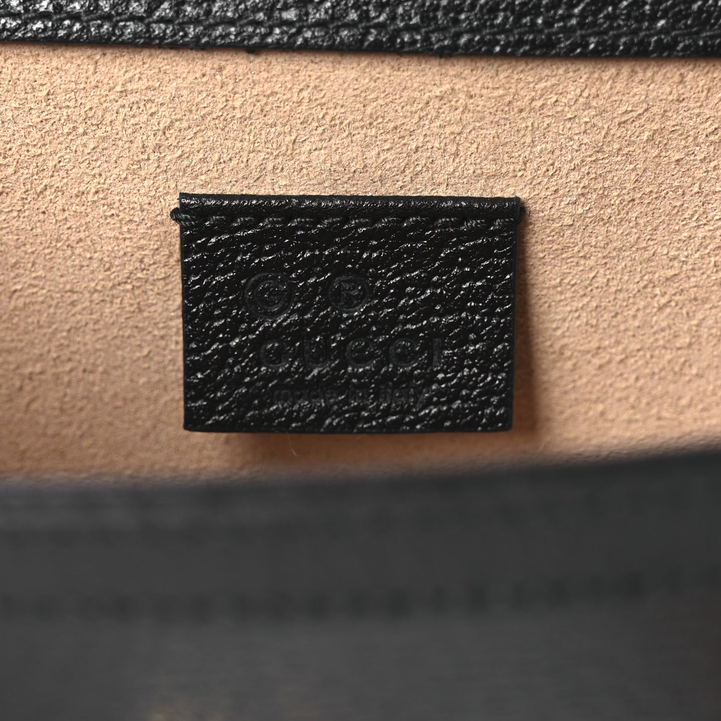 Textured Dollar Calfskin Web Mini Ophidia Padlock Top Handle Chain Shoulder Bag Black