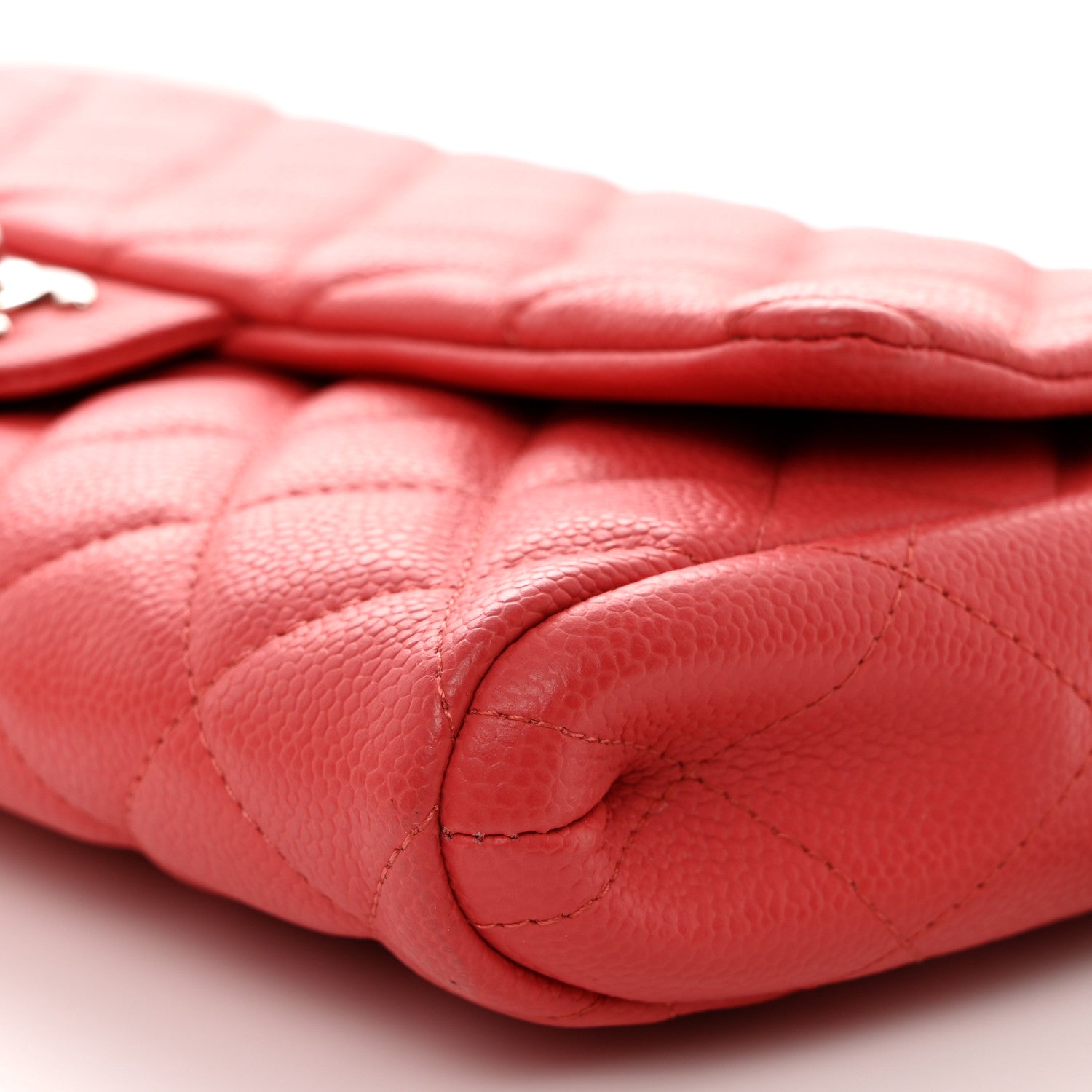 Chanel Caviar Quilted Clutch With Chain Flap Coral 10 of 10