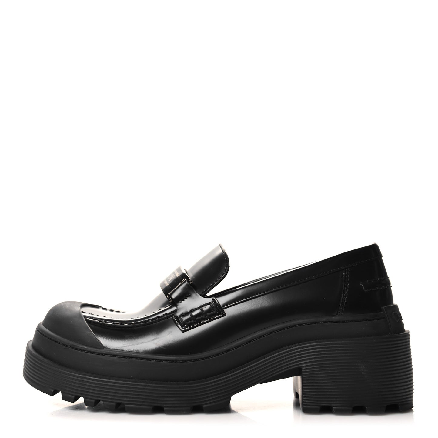 Brushed Calfskin Dior Code Lug Sole 15mm Loafers 36 Black