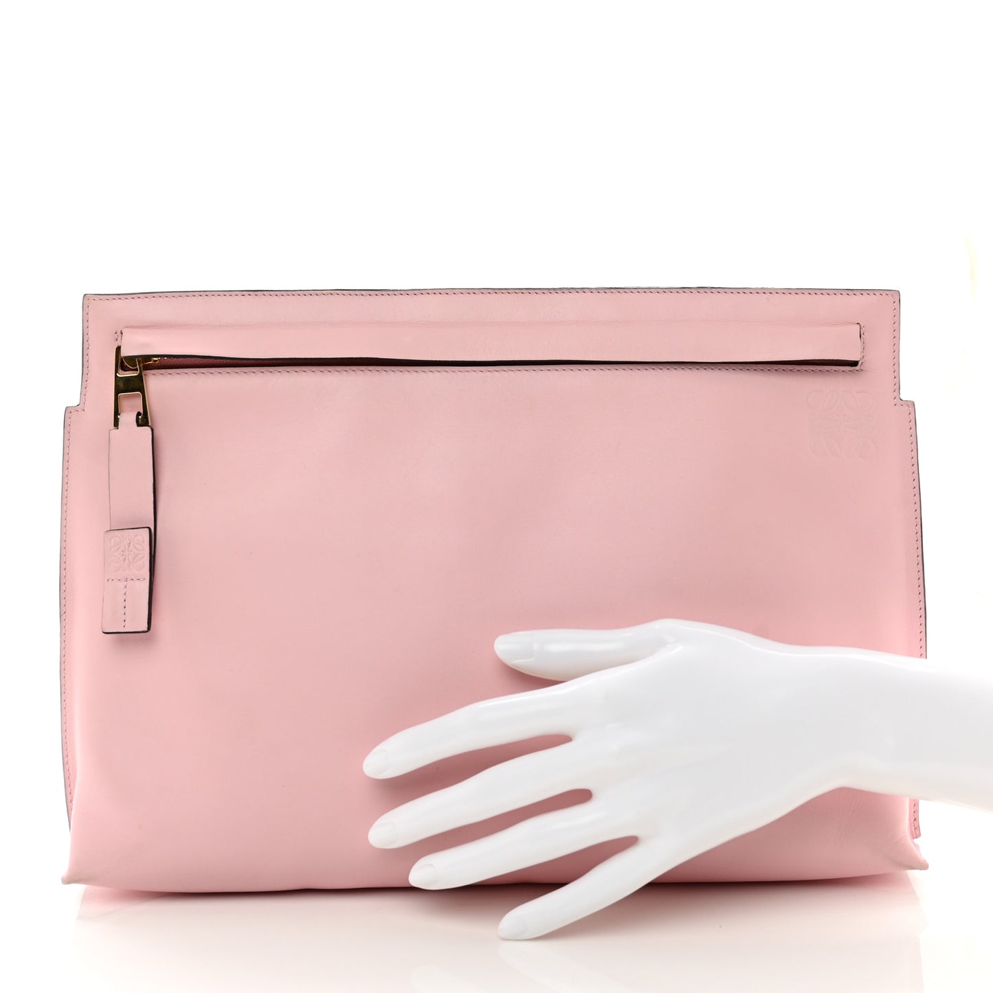Calfskin T Pouch Soft Pink