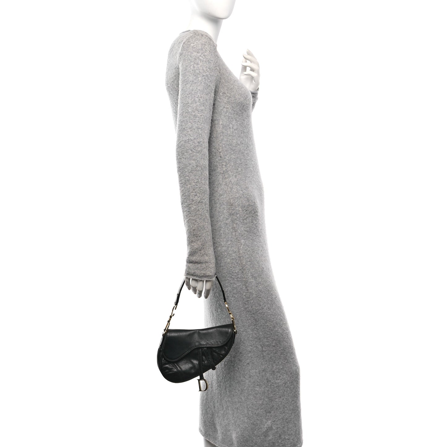 Supple Calfskin Mini Saddle Bag Black