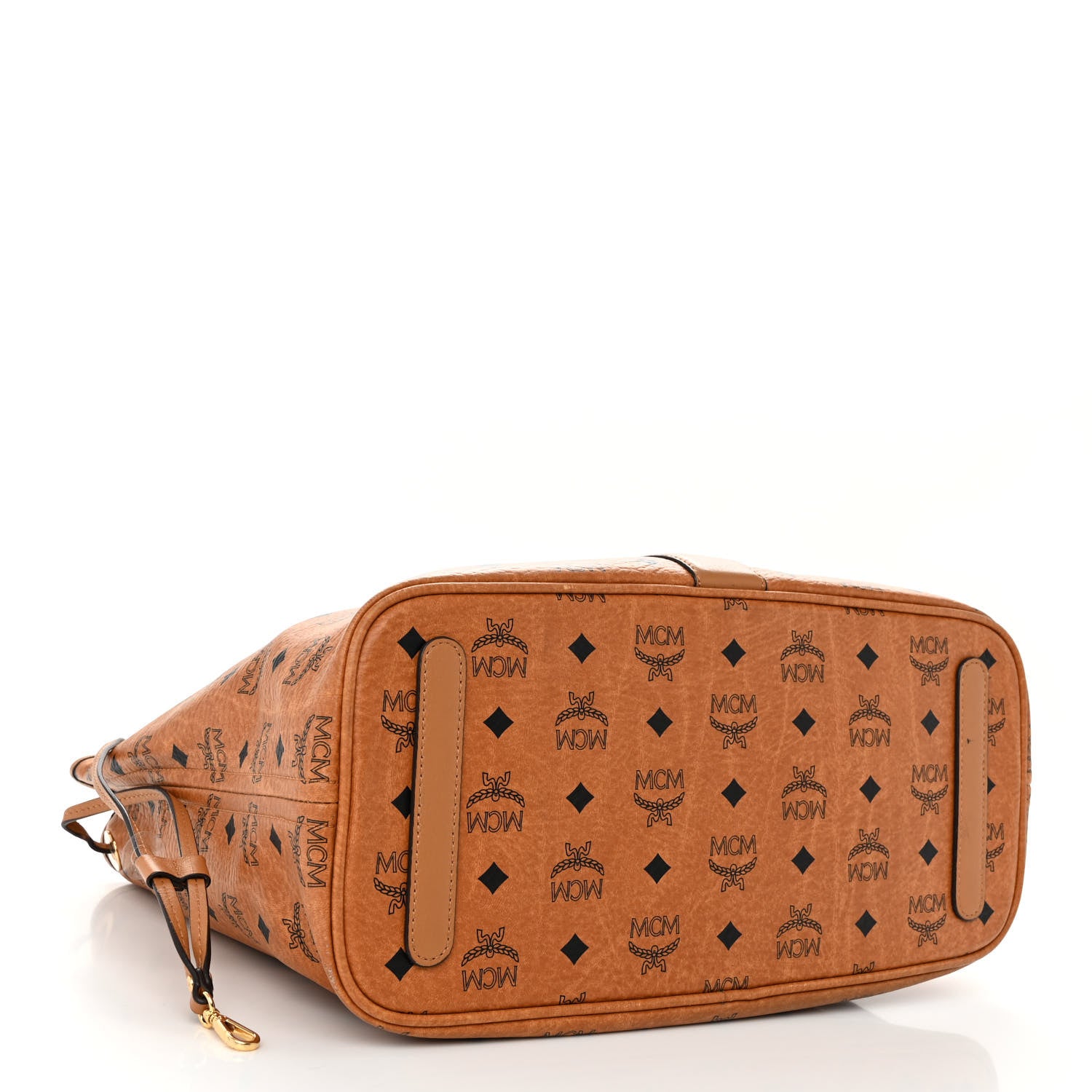 MCM Visetos Medium Liz Reversible Shopper Tote Cognac 4 of 16