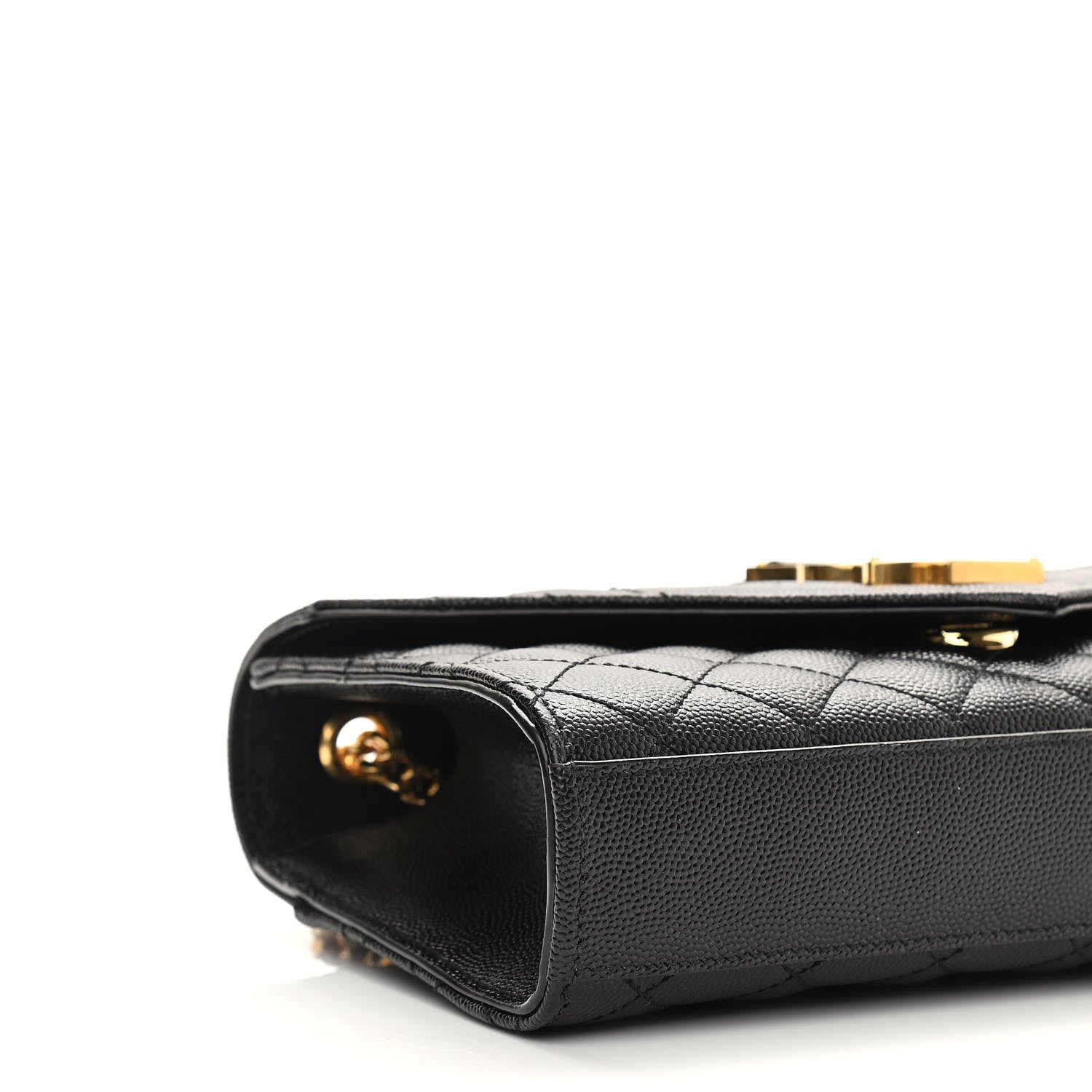 Saint Laurent Grain De Poudre Textured Mixed Matelasse Triquilt Small Monogram Satchel Black 9 of 10