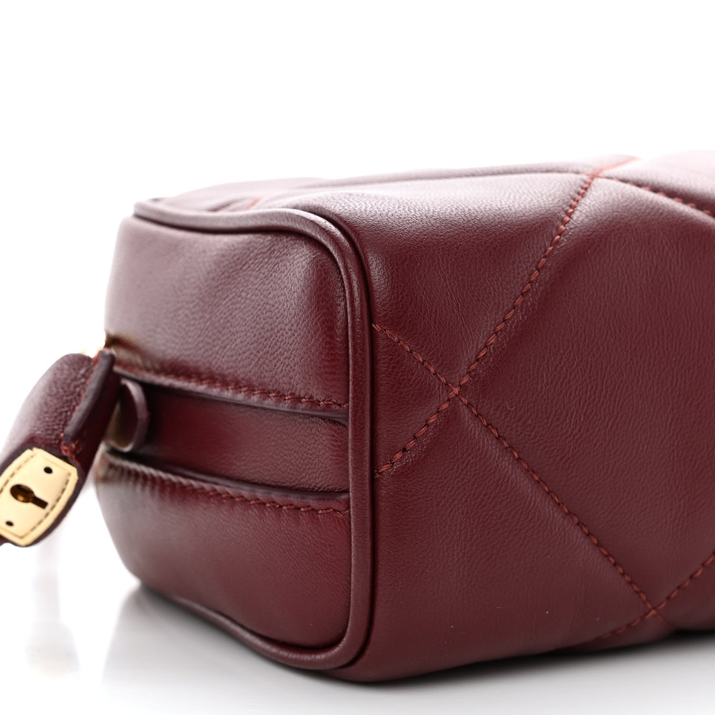 Lambskin Quilted Camera Bag Burgundy Red
