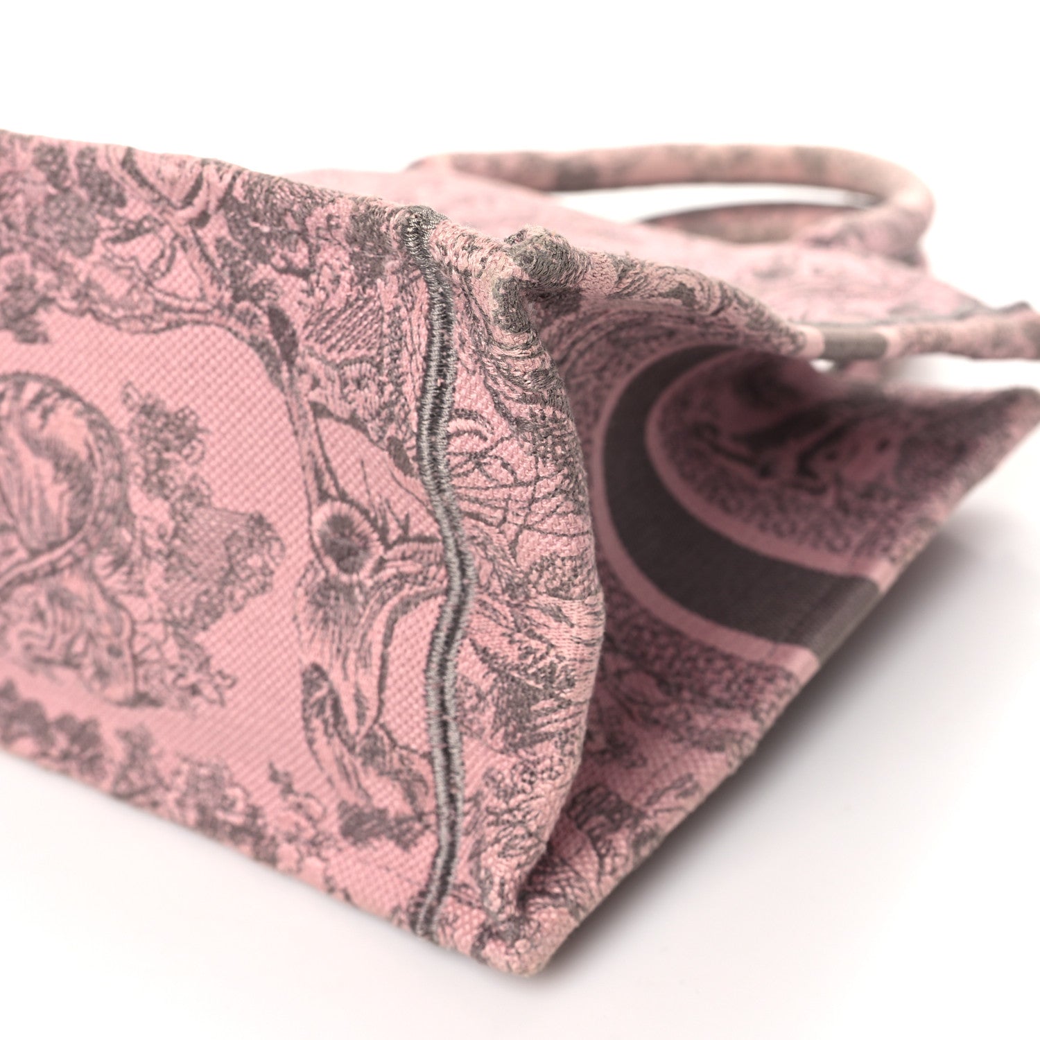 FASHIONPHILE Canvas Embroidered Small Dioriviera Toile De Jouy Book Tote Pink 10 of 10