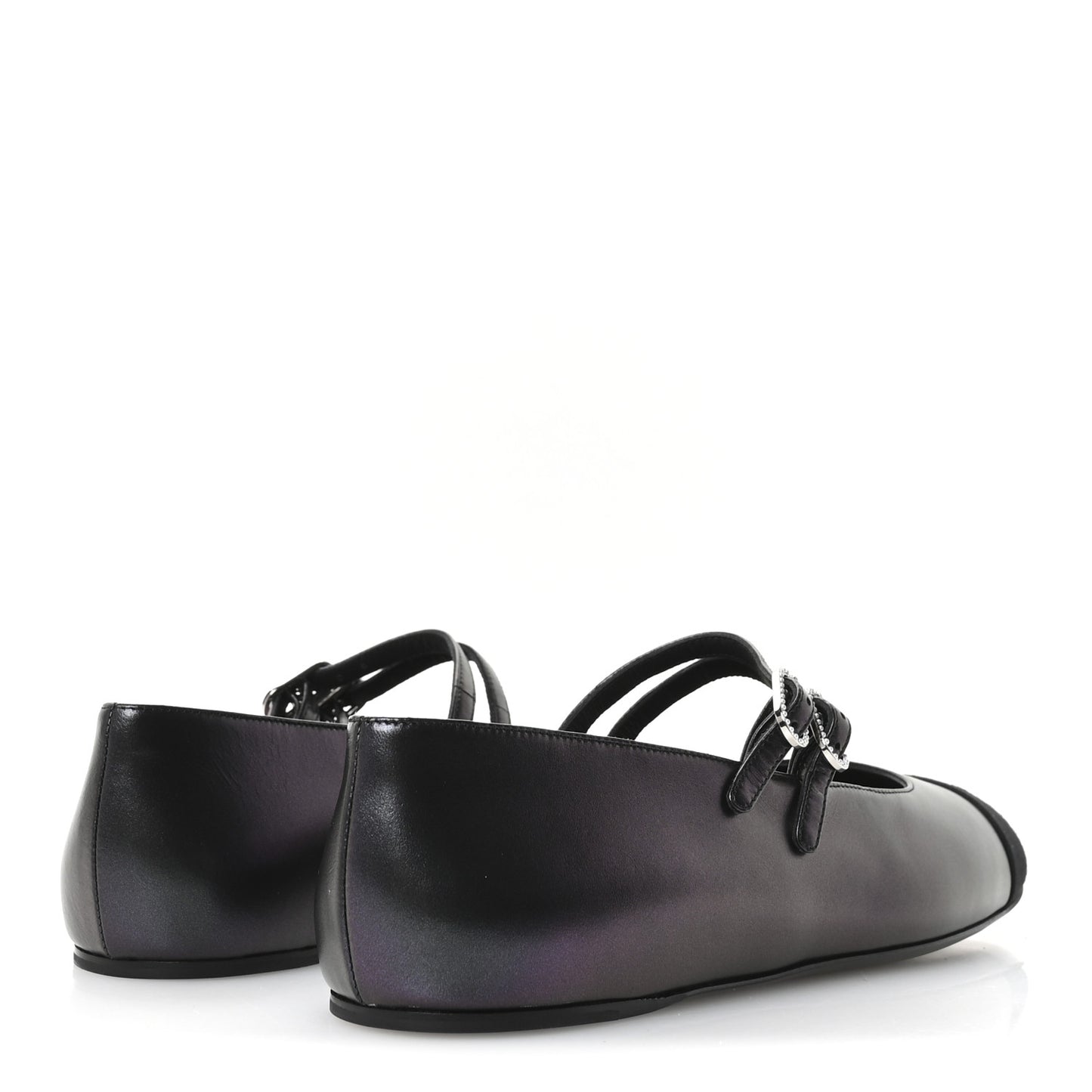 Lambskin Grosgrain Mary Jane Flats 39.5 Black