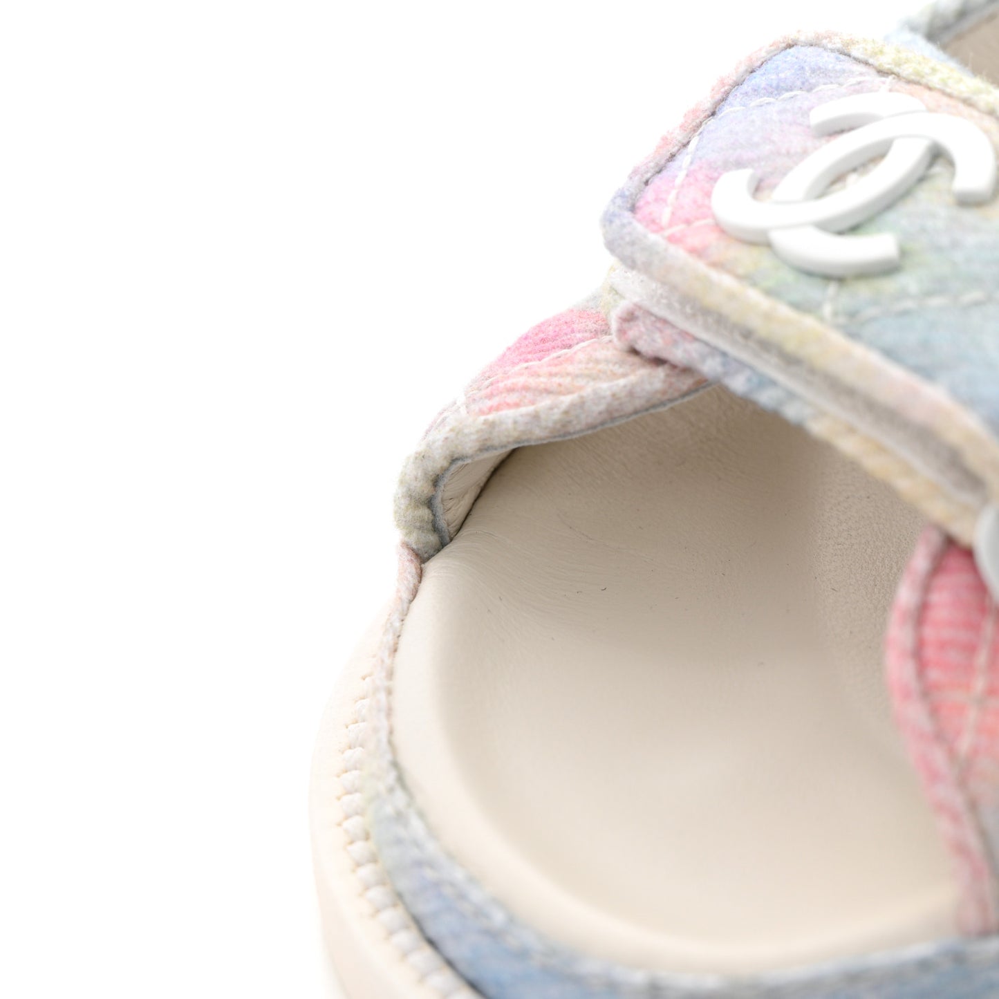 Printed Fabric Quilted Dad Sandals 35 Green Pink Blue