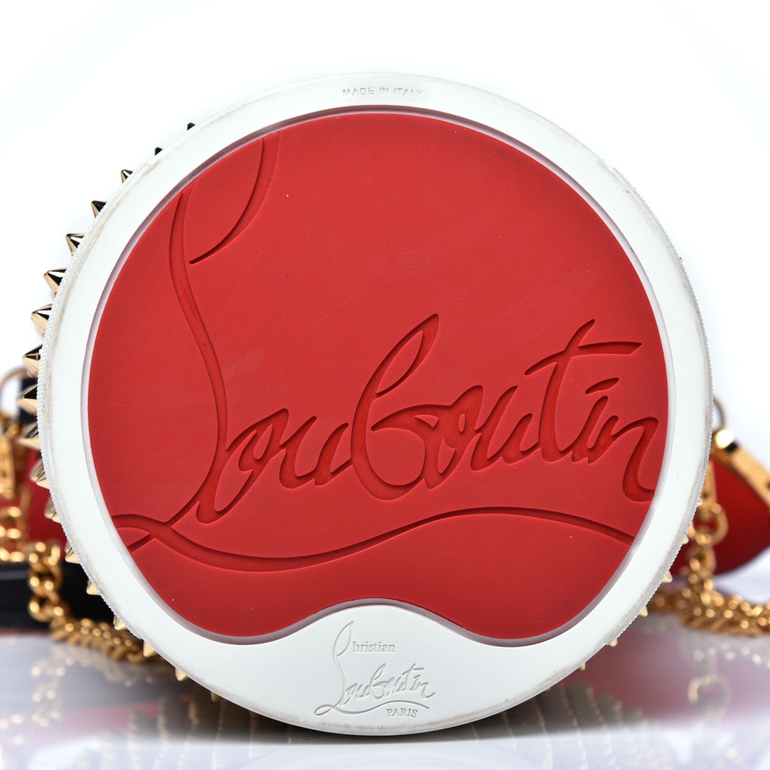 Christian Louboutin Neoprene Leopard Print Studded Marie Jane Loubirun Bucket Marron Black 11 of 13