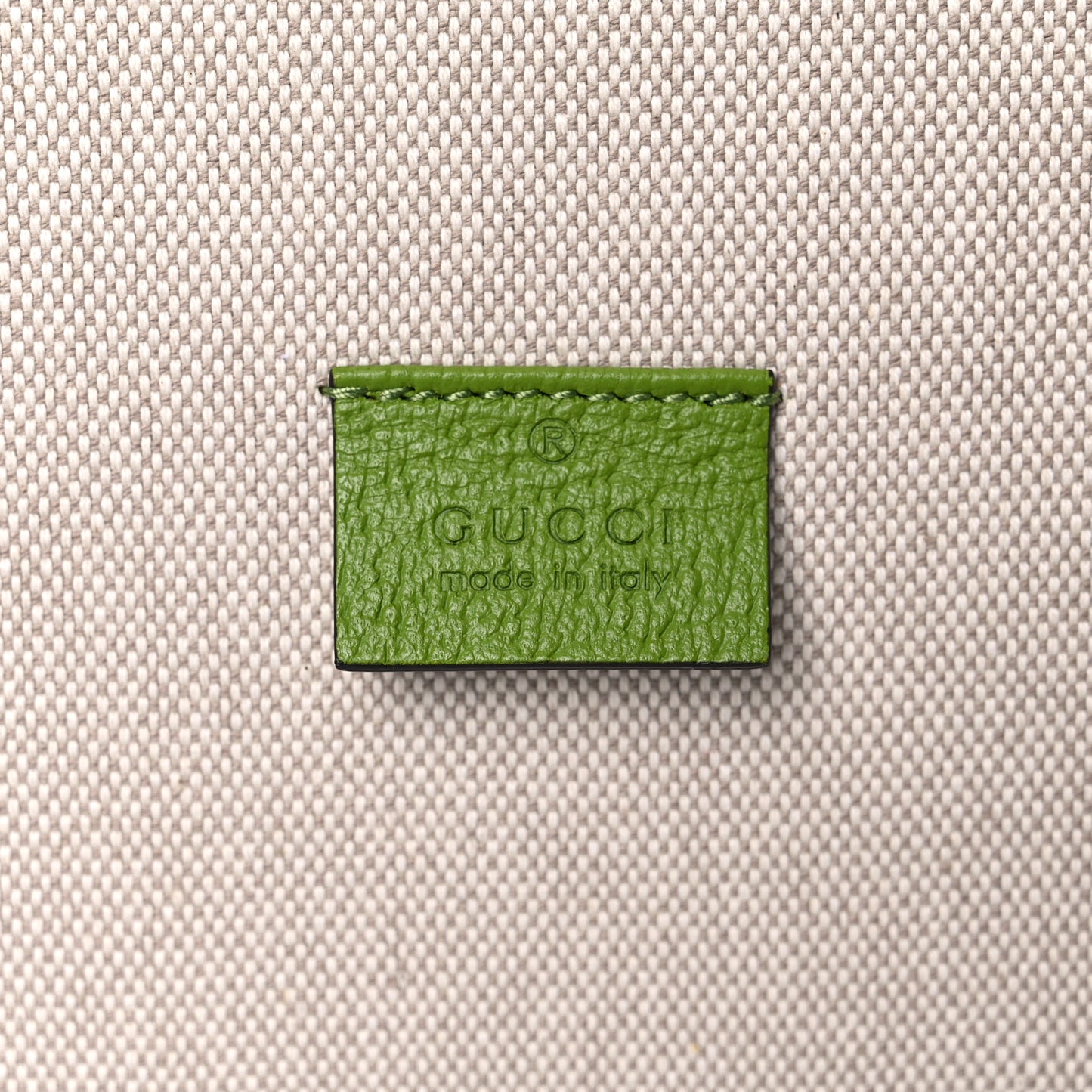 Fabric Embroidered Square G Forte Dei Marmi Striped Tote Bag Green Yellow