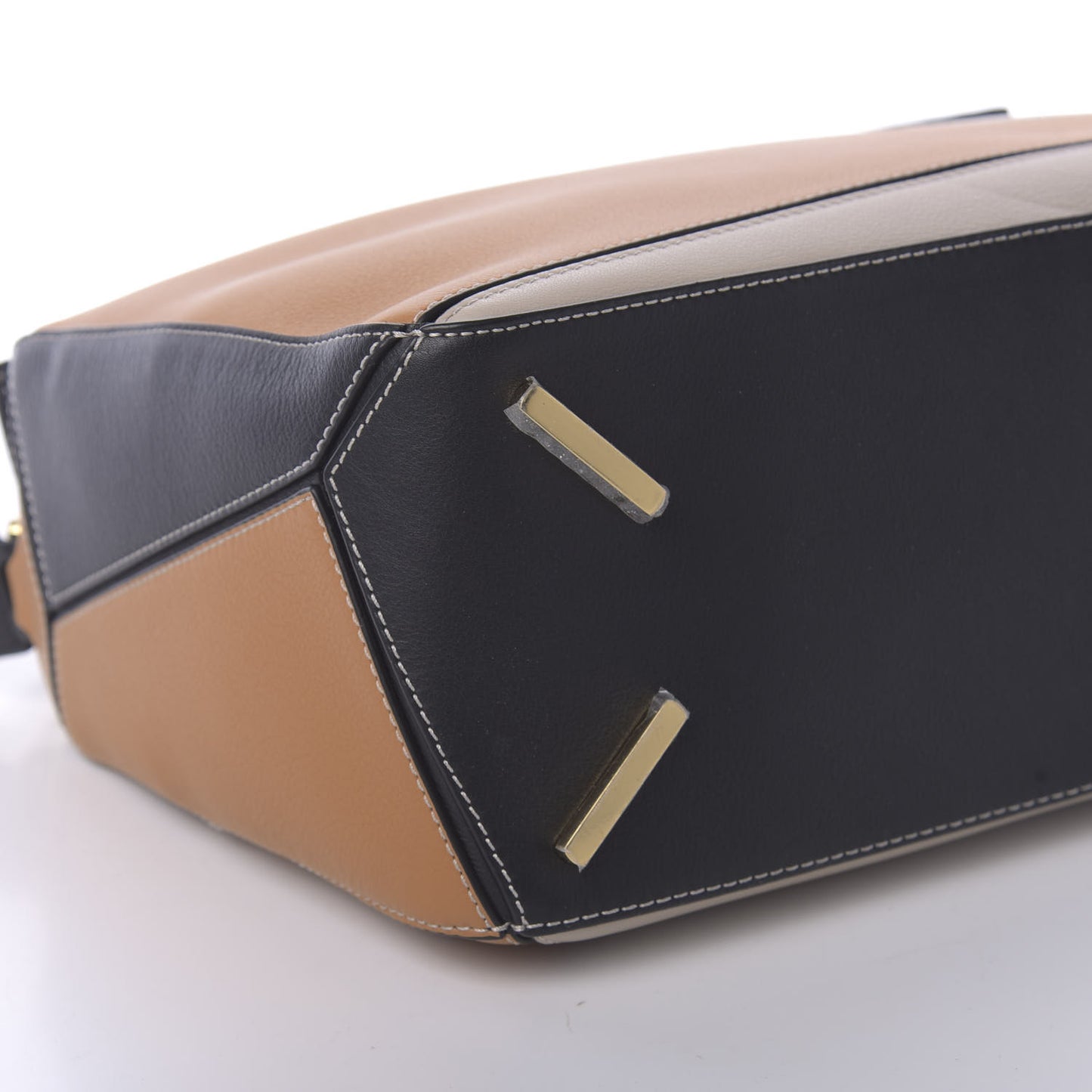 Grained Calfskin Medium Puzzle Bag Amber Light Oat
