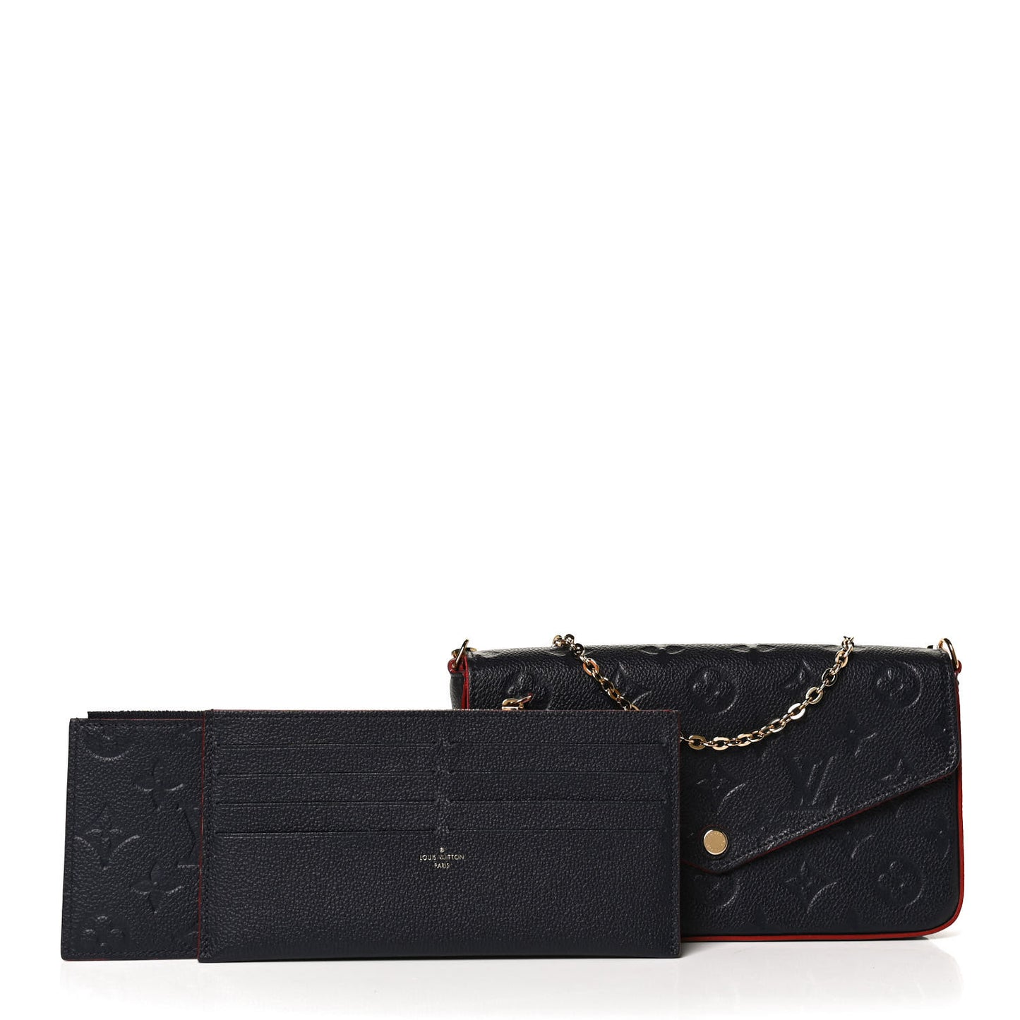 Empreinte Pochette Felicie Chain Wallet Marine Rouge
