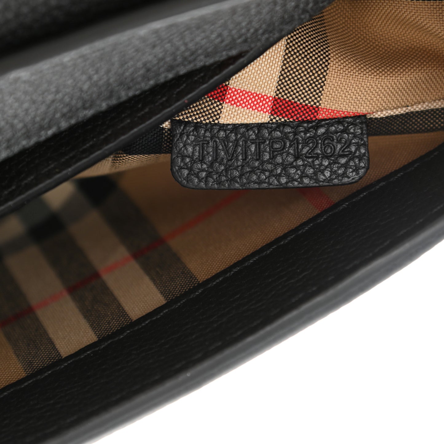 Grainy Calfskin Vintage Check Note Crossbody Bag Black