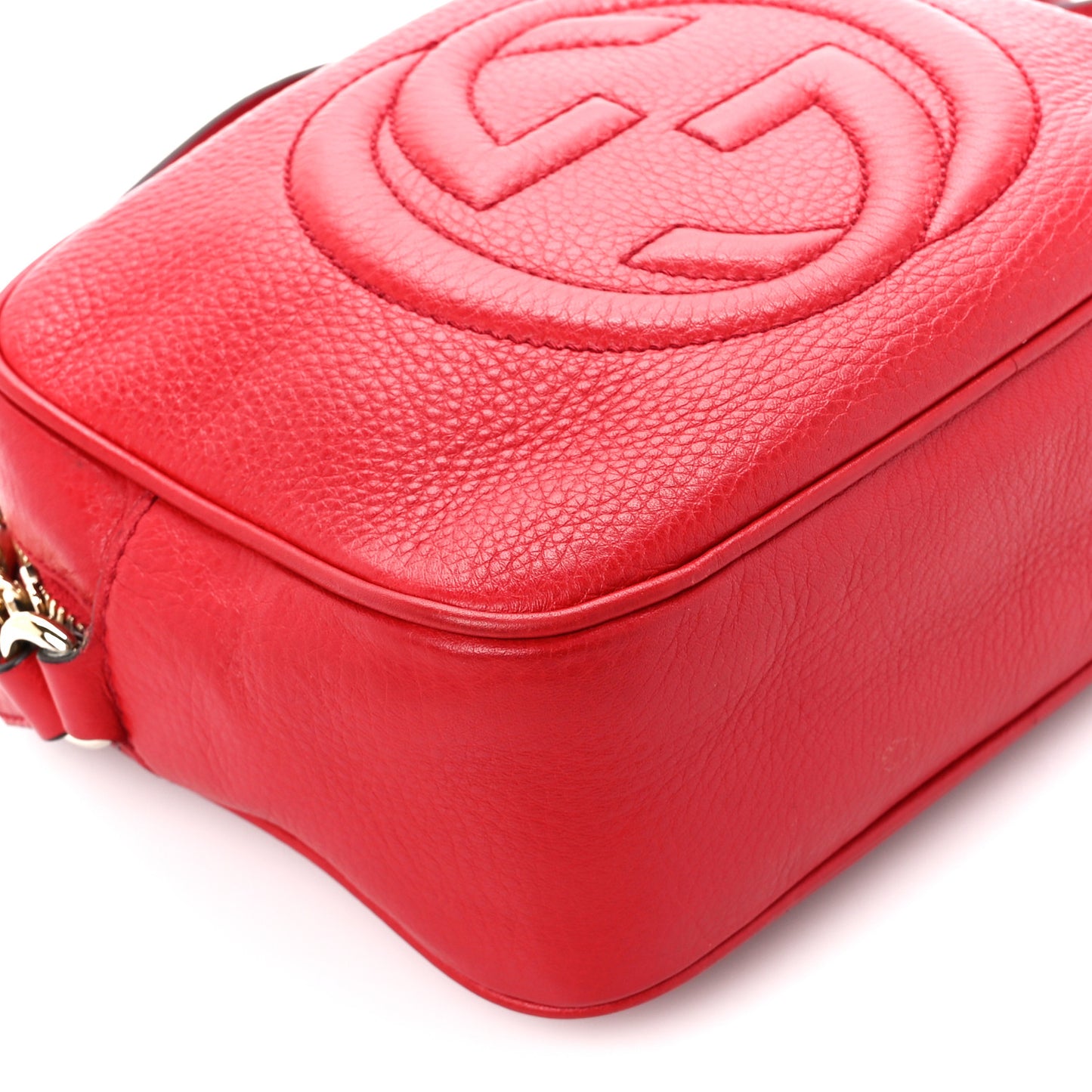 Pebbled Calfskin Small Soho Disco Bag Tabasco Red