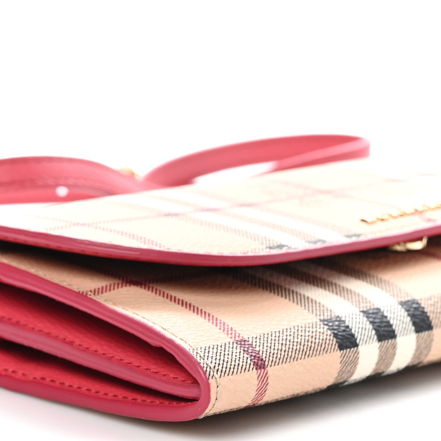 Haymarket Check Henley Wallet On Chain Coral Red
