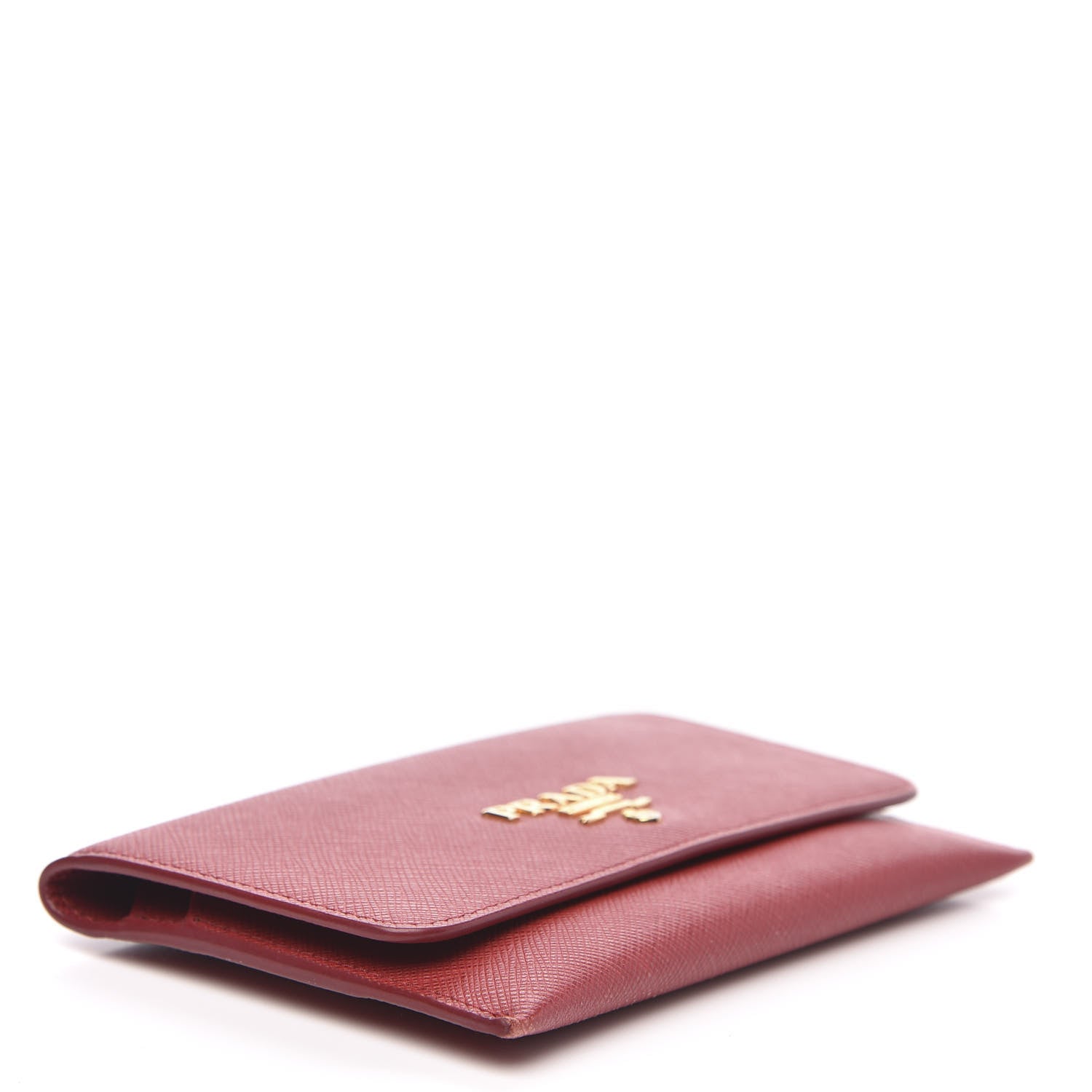 Prada Saffiano Metal Flap Wallet Fuoco 4 of 8