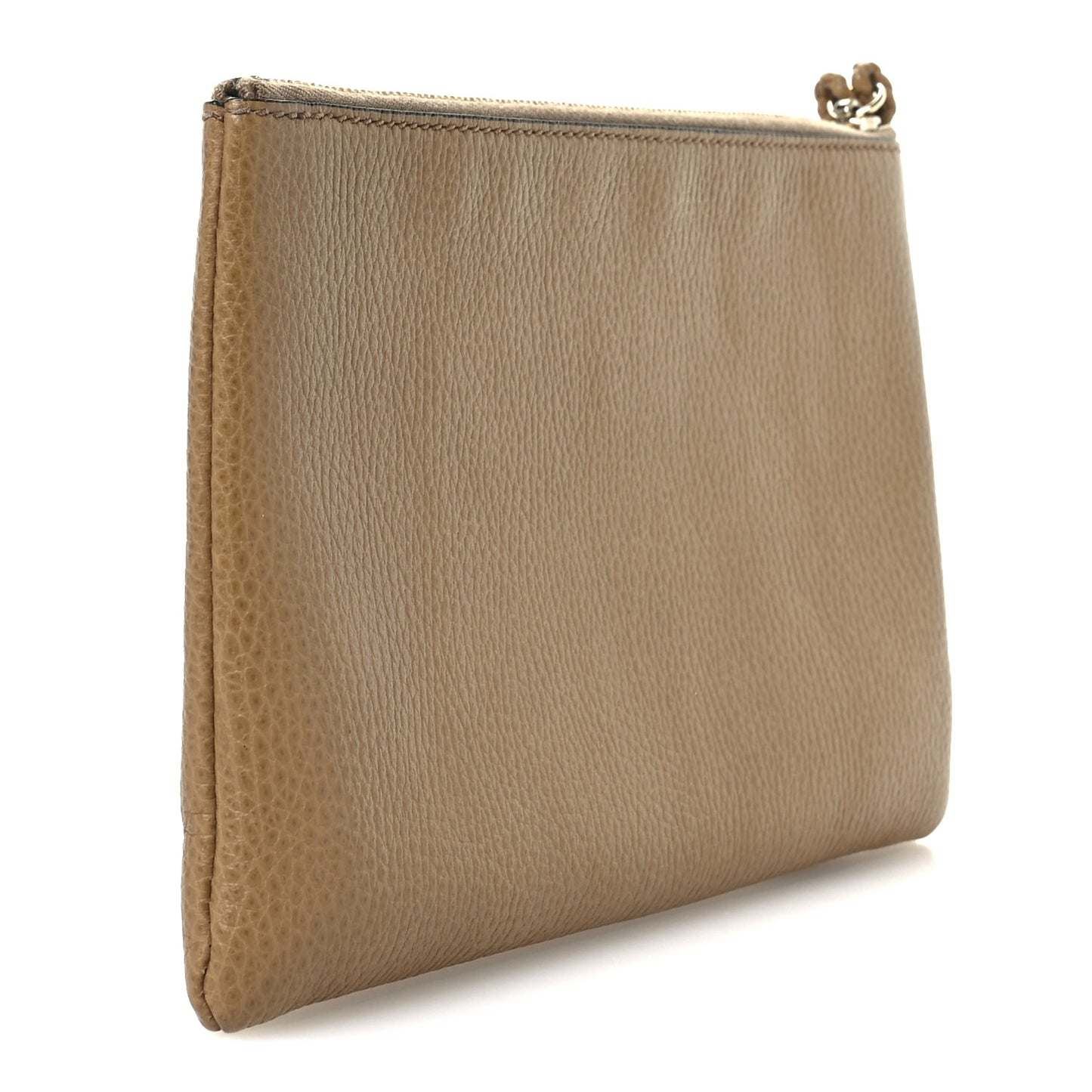 Calfskin Large Bamboo Clutch Brown