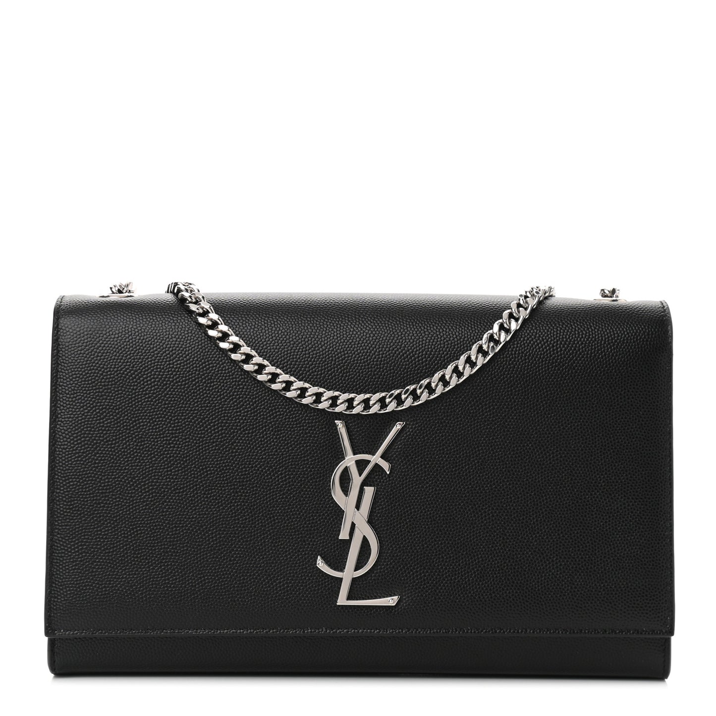 Grain De Poudre Medium Classic Monogram Kate Satchel Black
