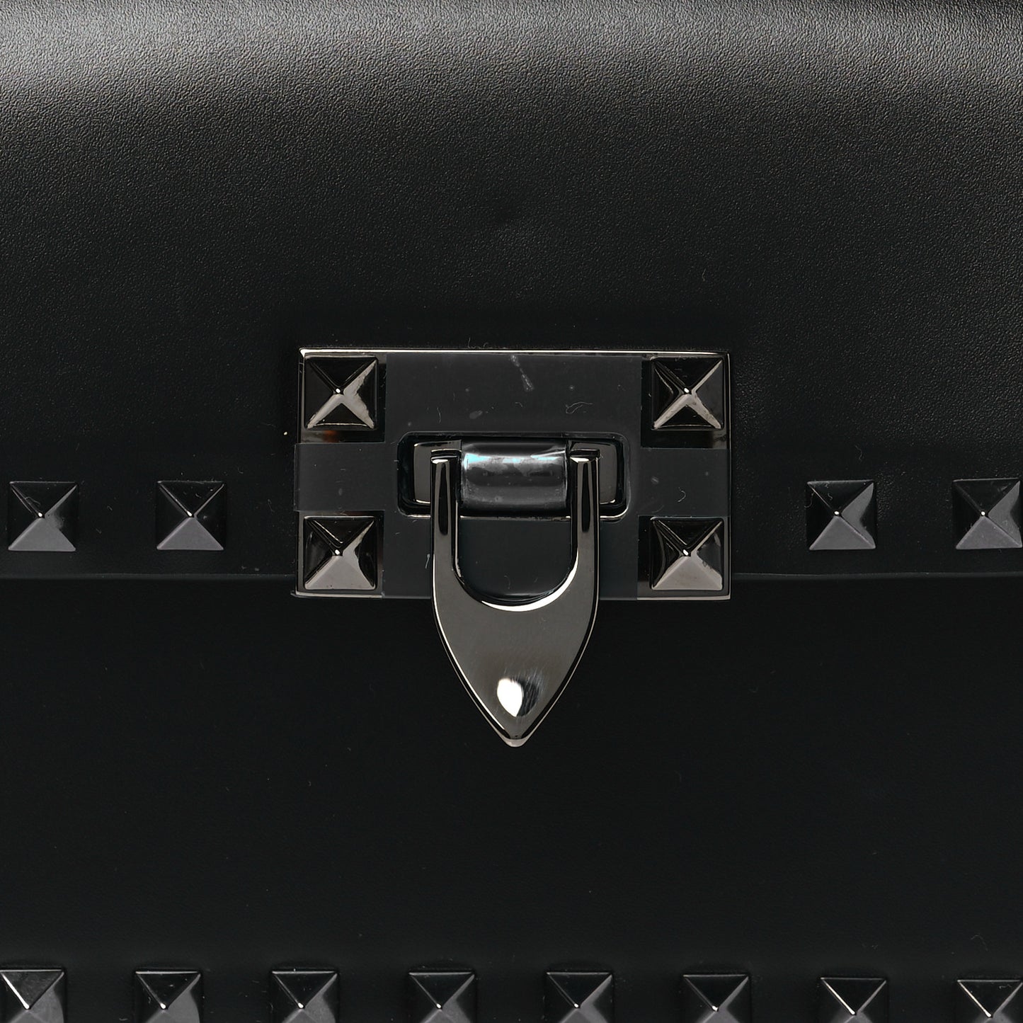 Smooth Calfskin Enamel Tonal Small Rockstud23 Shoulder Bag Black