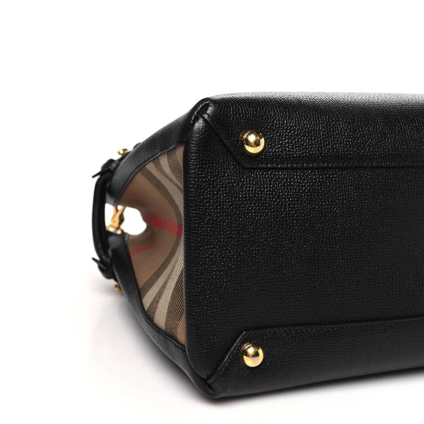 Derby Calfskin House Check Medium Banner Tote Black