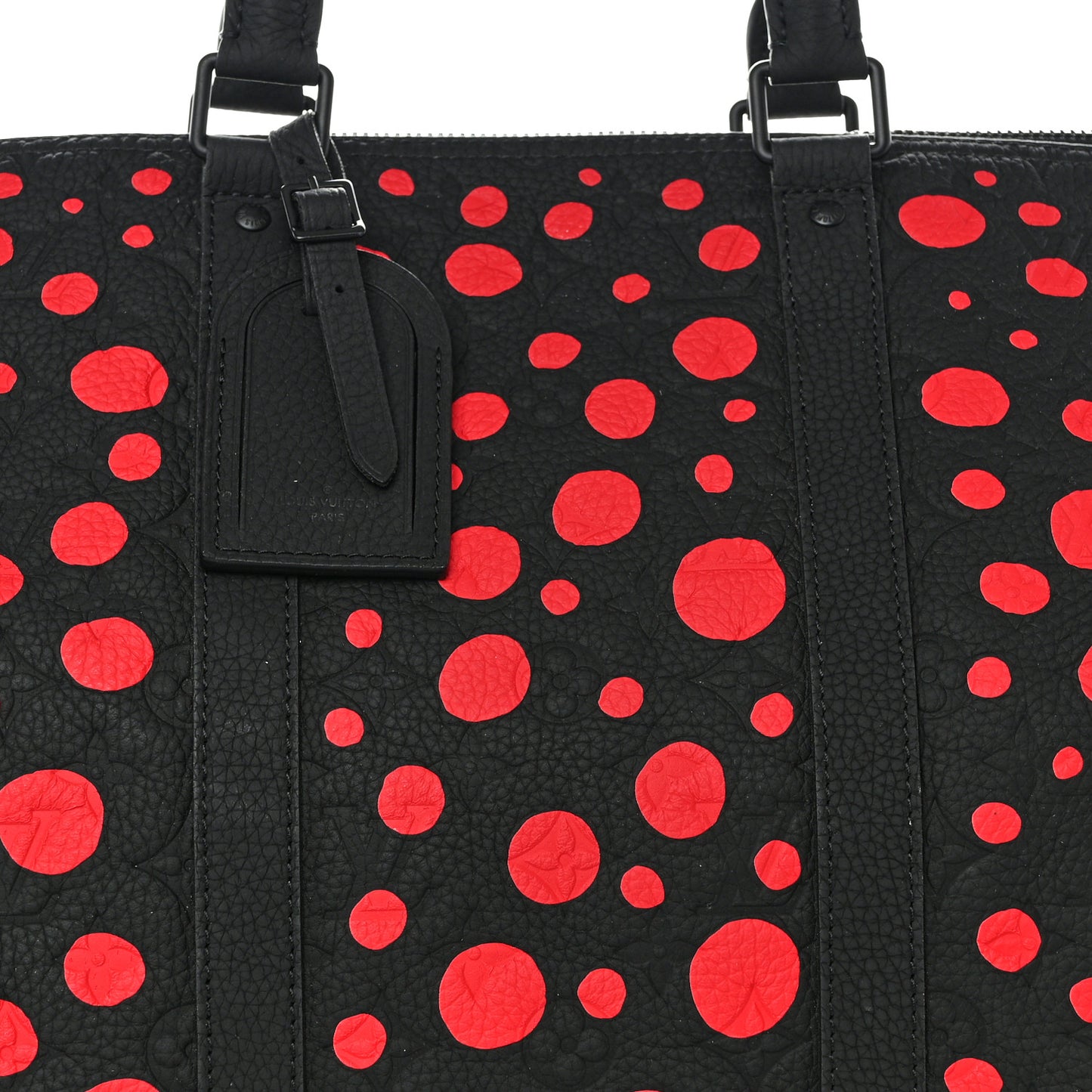LV X YK Taurillon Monogram Keepall Bandouliere 50 Black Red