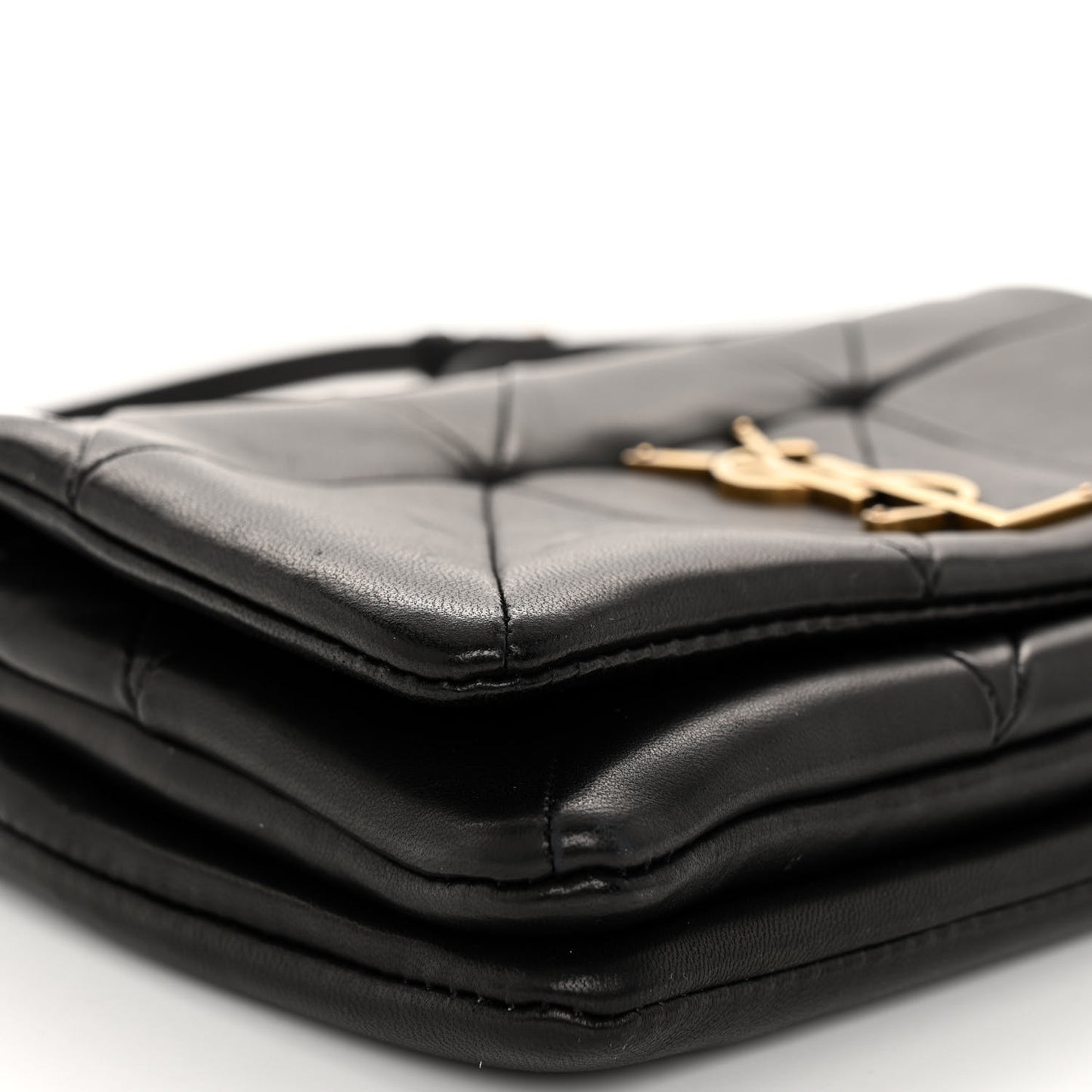 Lambskin Patchwork Monogram Jamie Chain Wallet Black