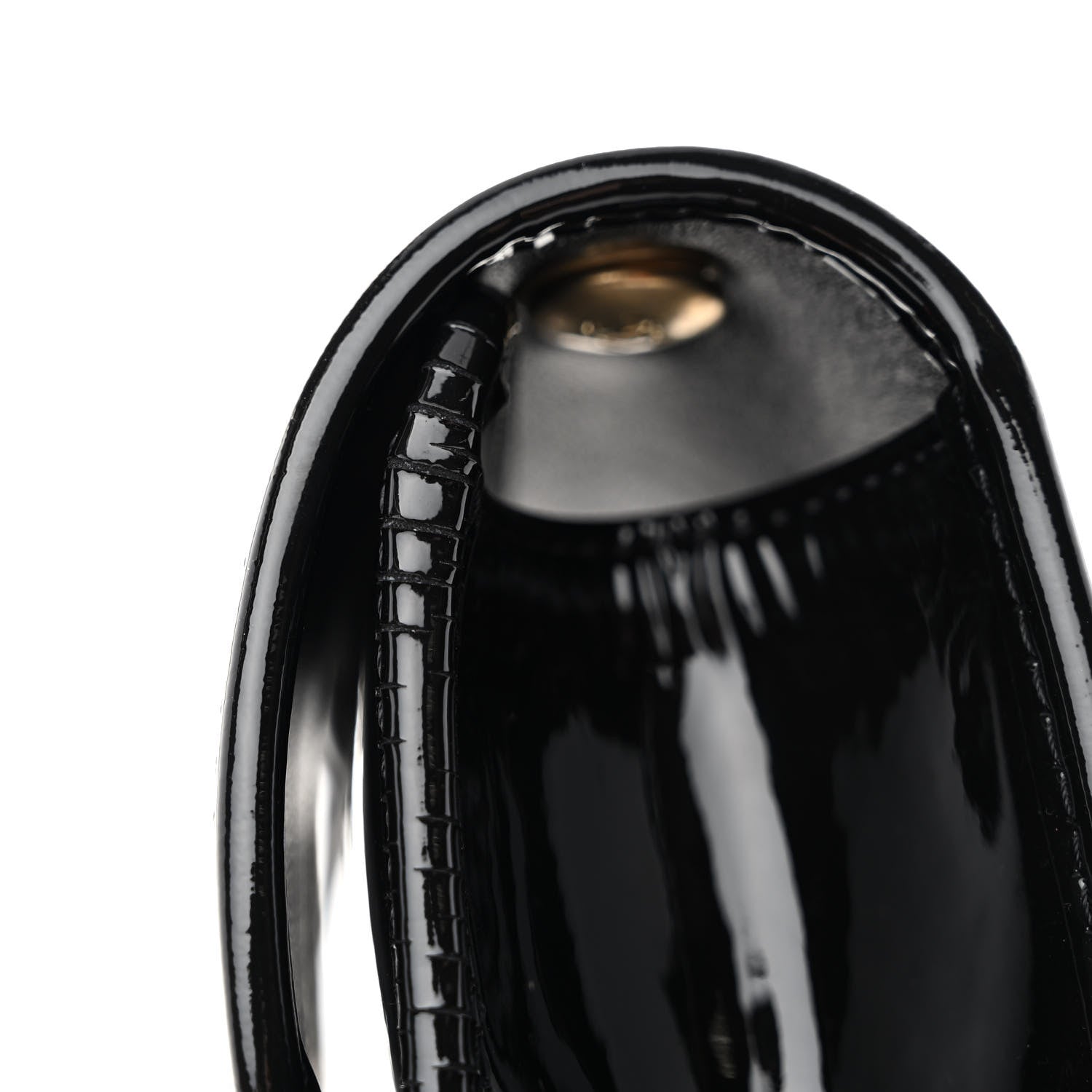 Chanel Patent Quilted Mini Graphic Catch Flap Black 12 of 14
