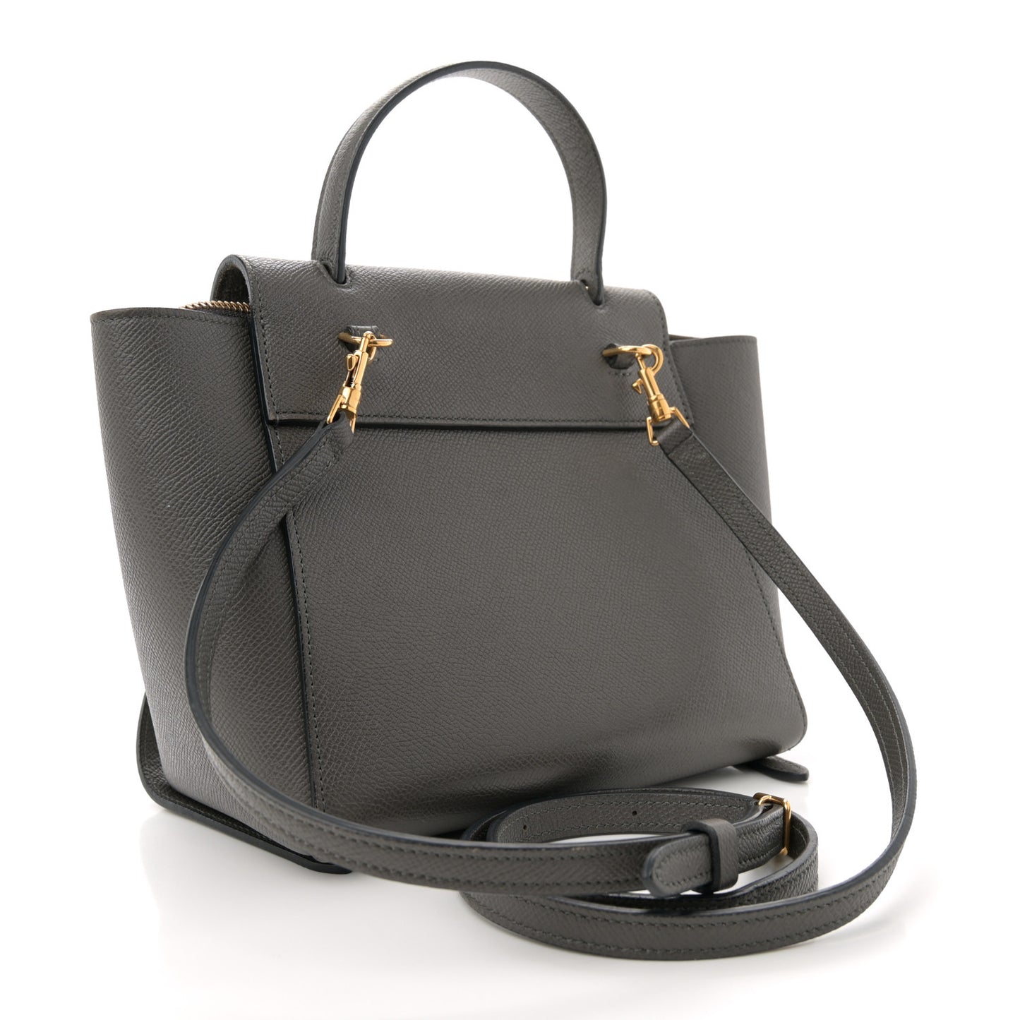 Grained Calfskin Nano Belt Bag Grey