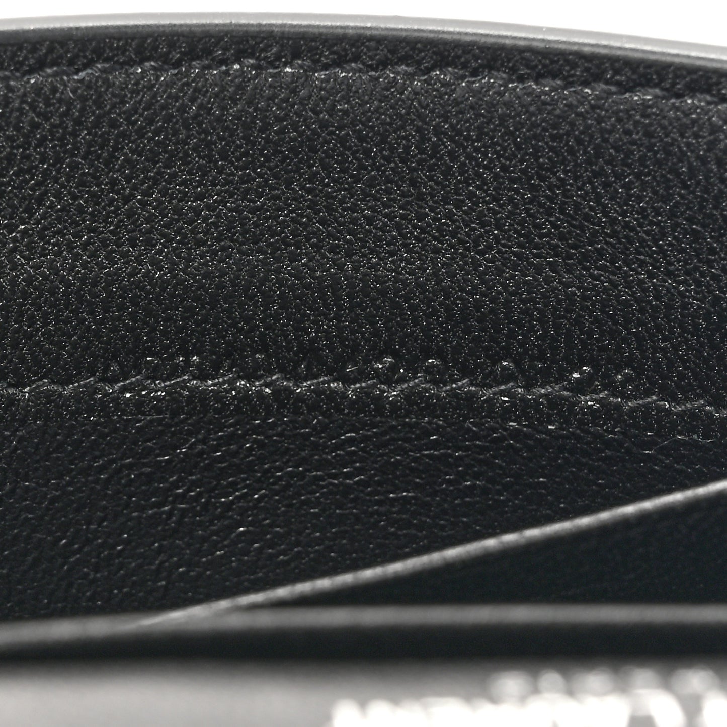 Calfskin Lambskin Snakeskin Embossed Small Monogram Envelope Wallet Black White