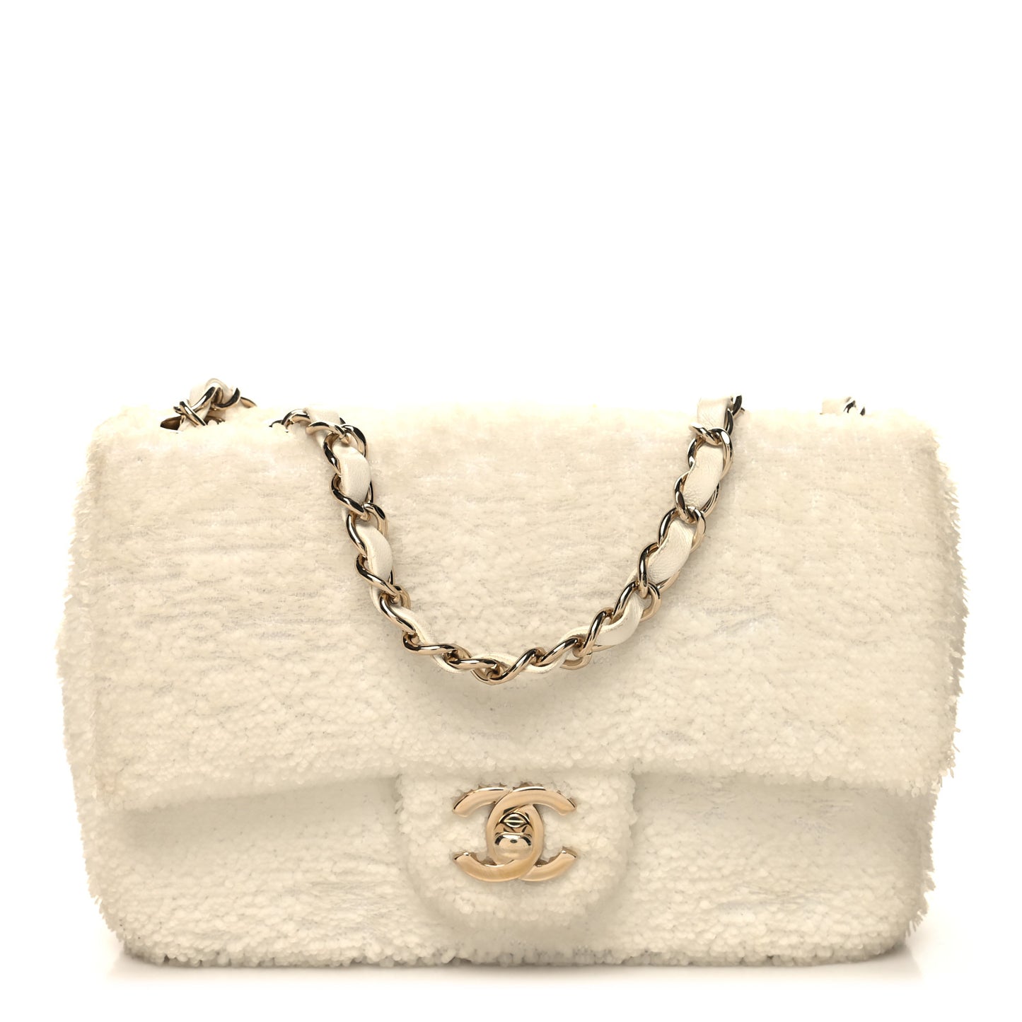 Sequin Mini Rectangular Flap White