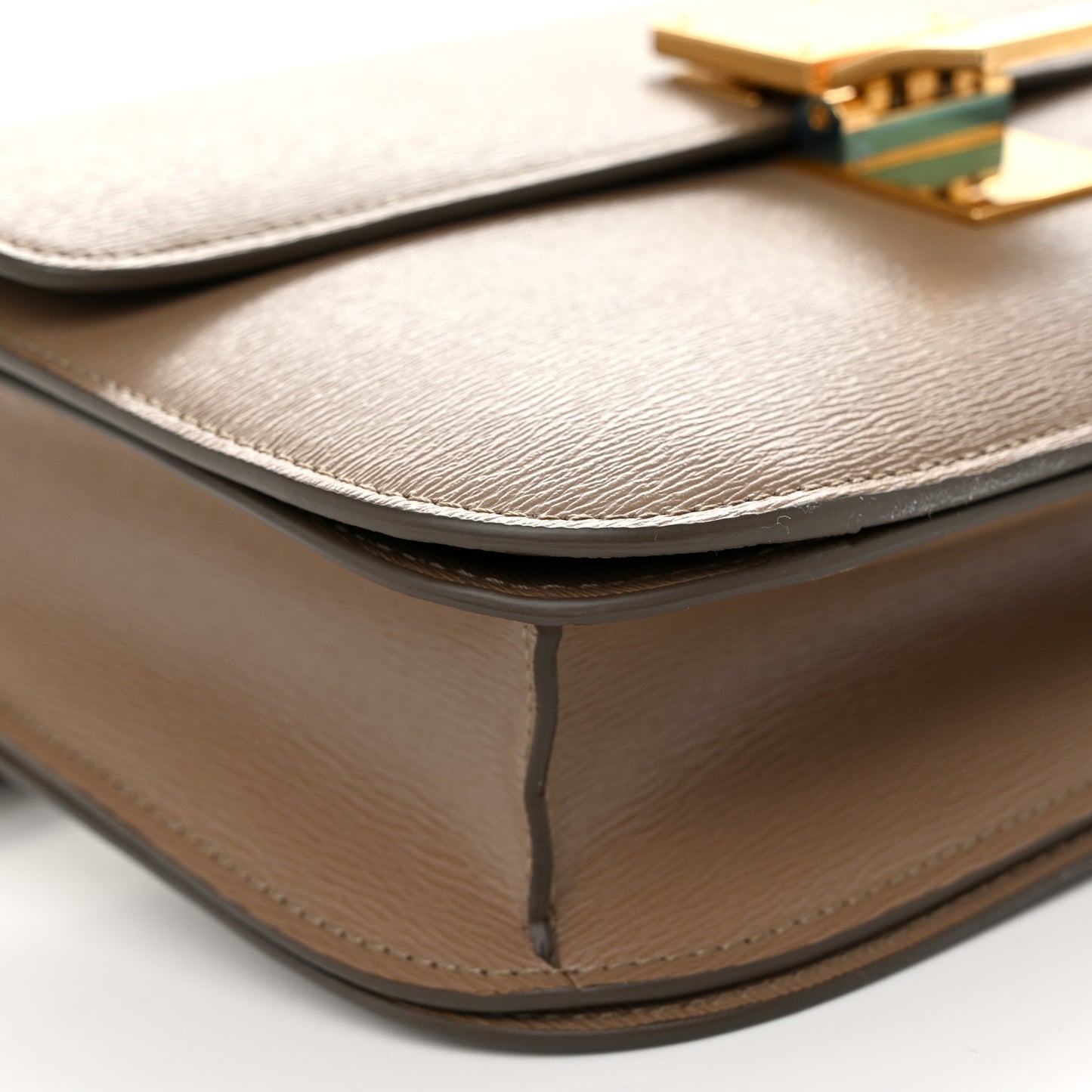 Liege Calfskin Medium Classic Box Flap Bag Taupe
