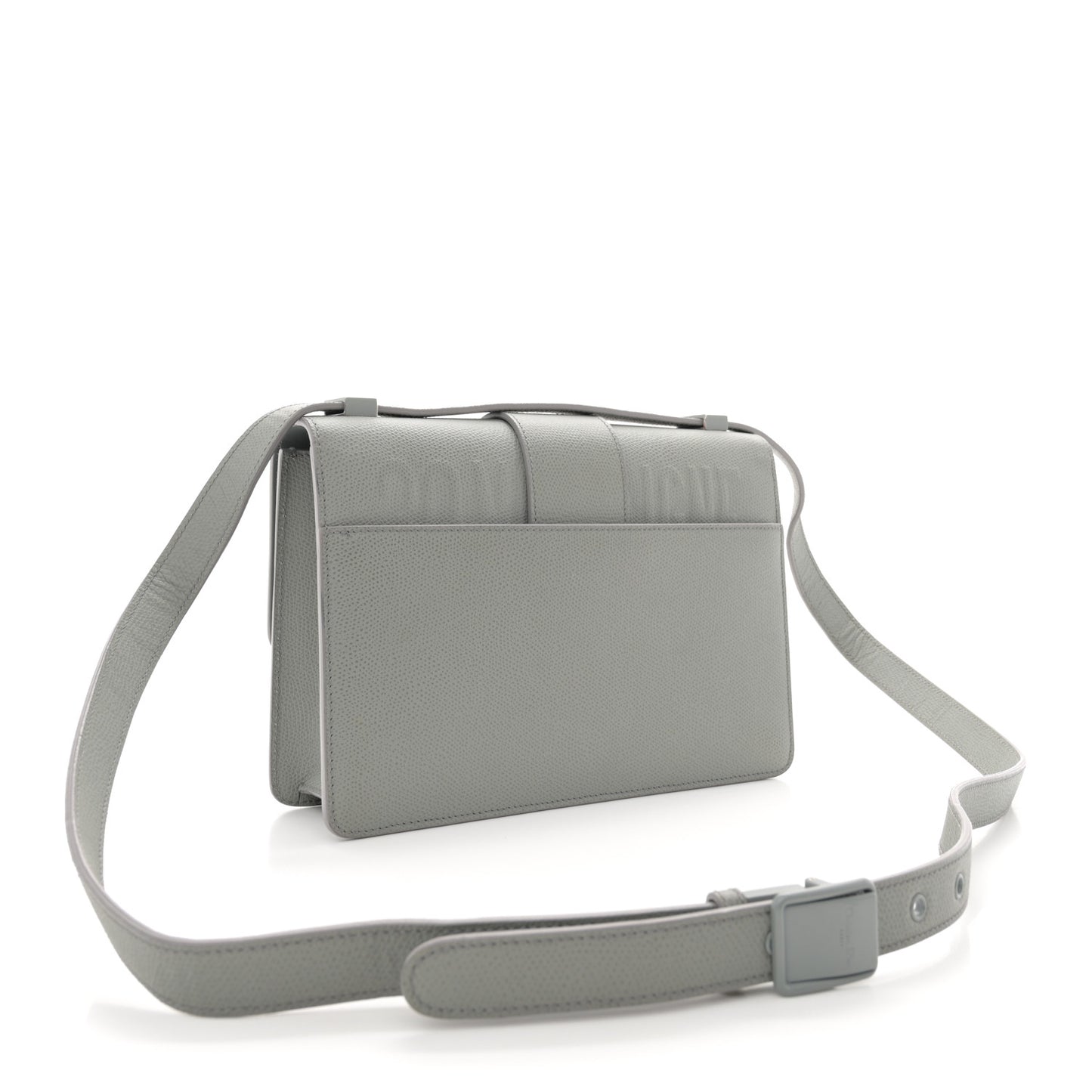 Ultra Matte Grained Calfskin 30 Montaigne Flap Bag Grey