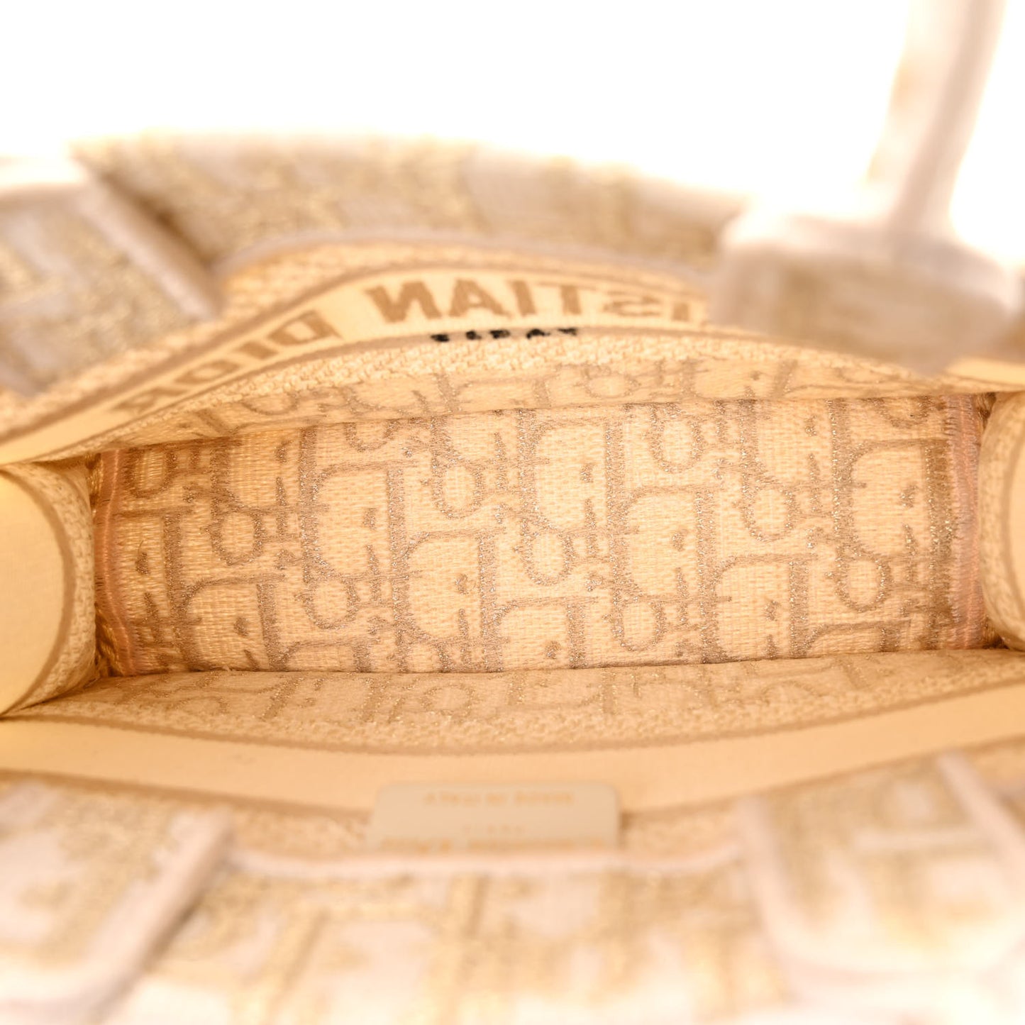 Oblique Mini Book Tote With Strap Gold Multicolor