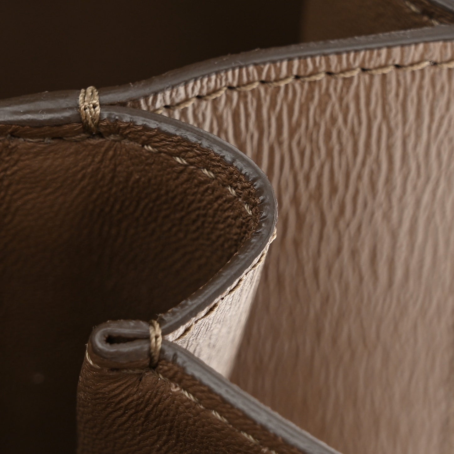Liege Calfskin Medium Classic Box Flap Bag Taupe