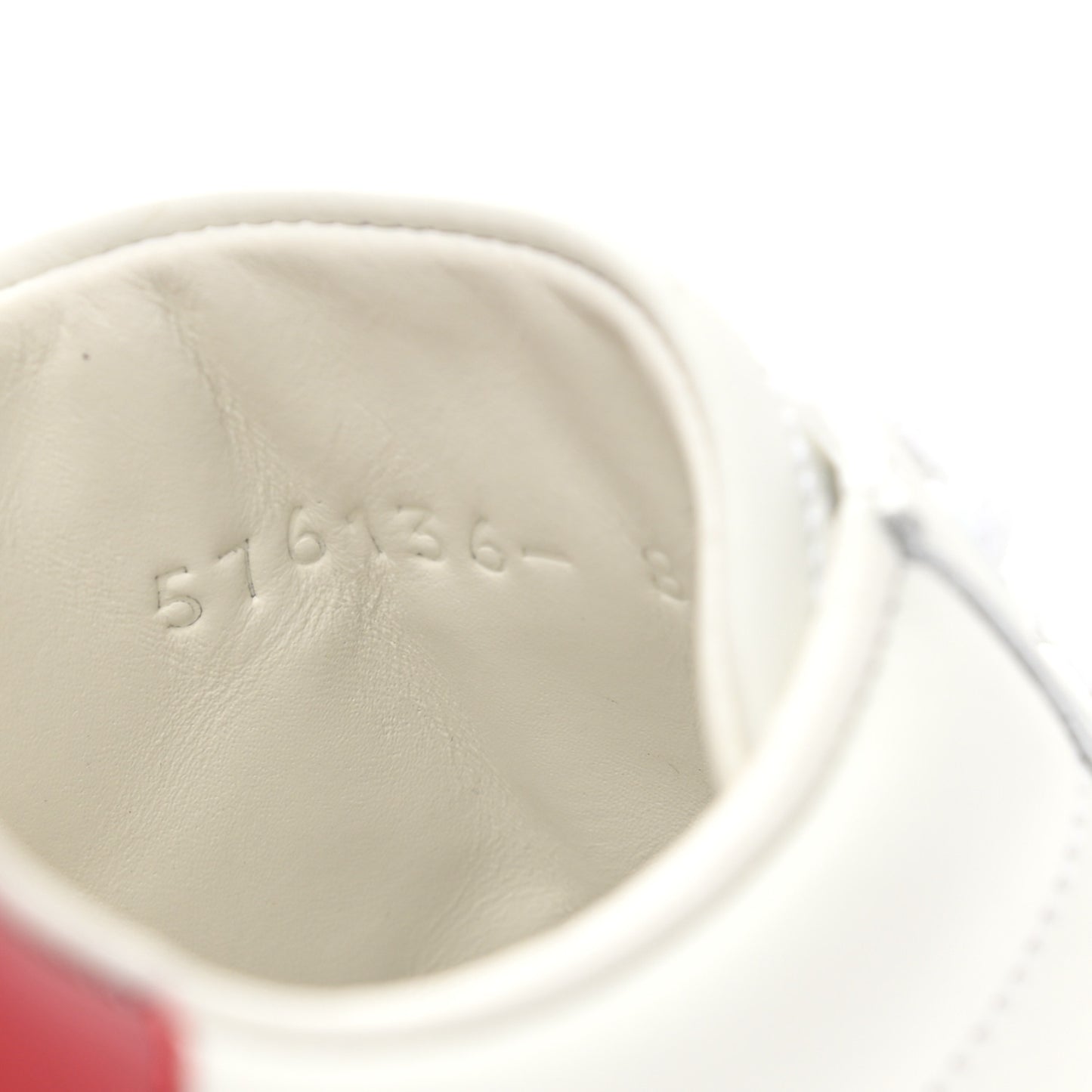 Calfskin Interlocking G Mens New Ace Sneakers 8 White Red Flame Green