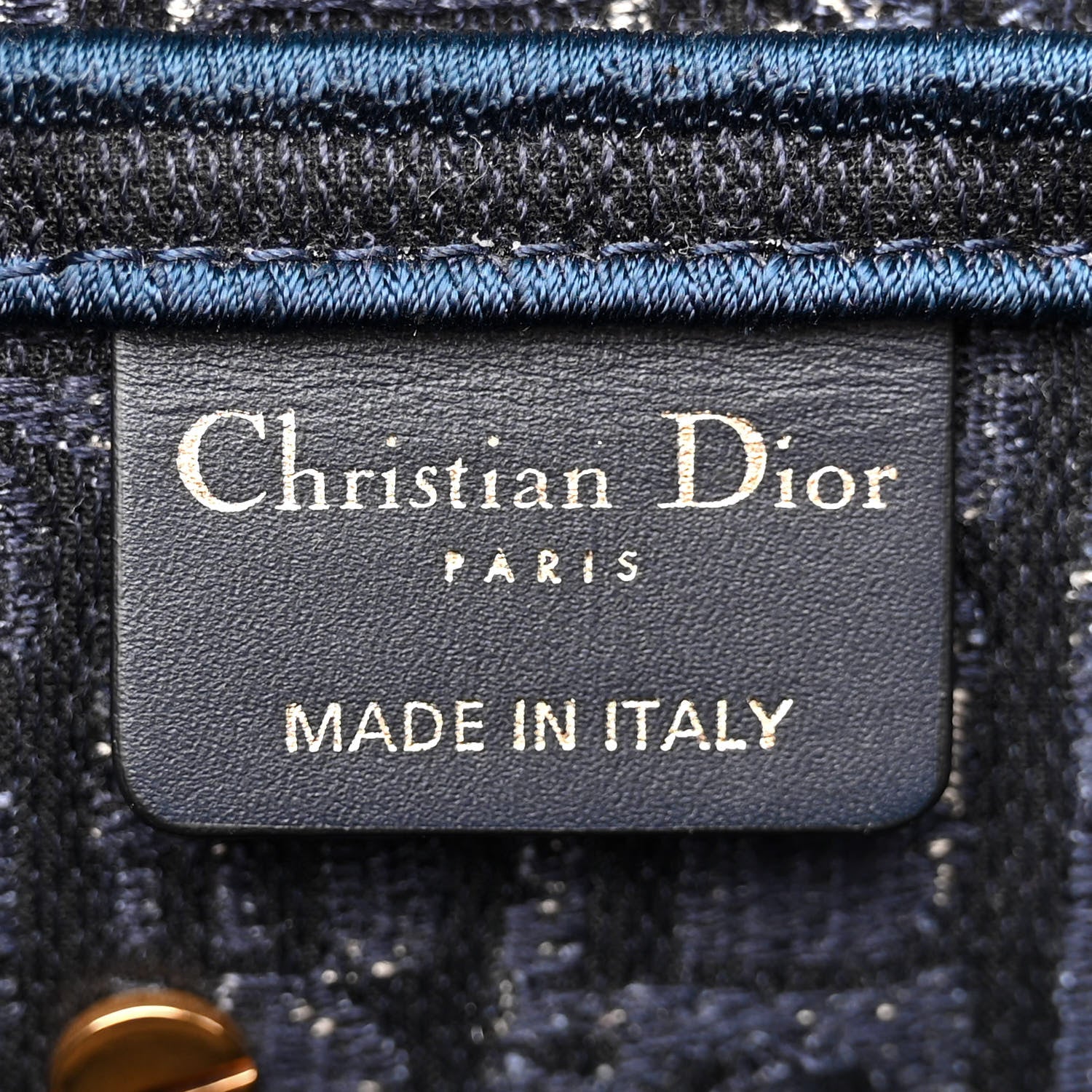 Christian Dior Velvet Oblique Saddle Bag Blue 6 of 10