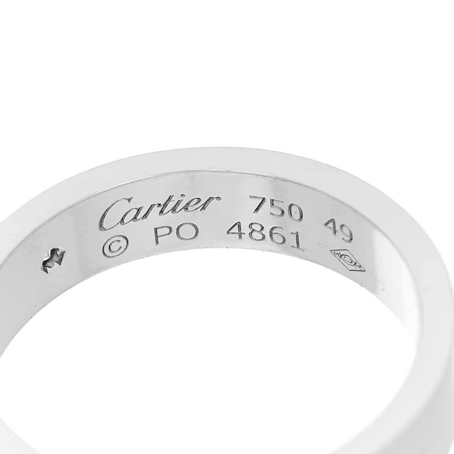 18K White Gold Diamond 4mm LOVE Wedding Band Ring 49 5