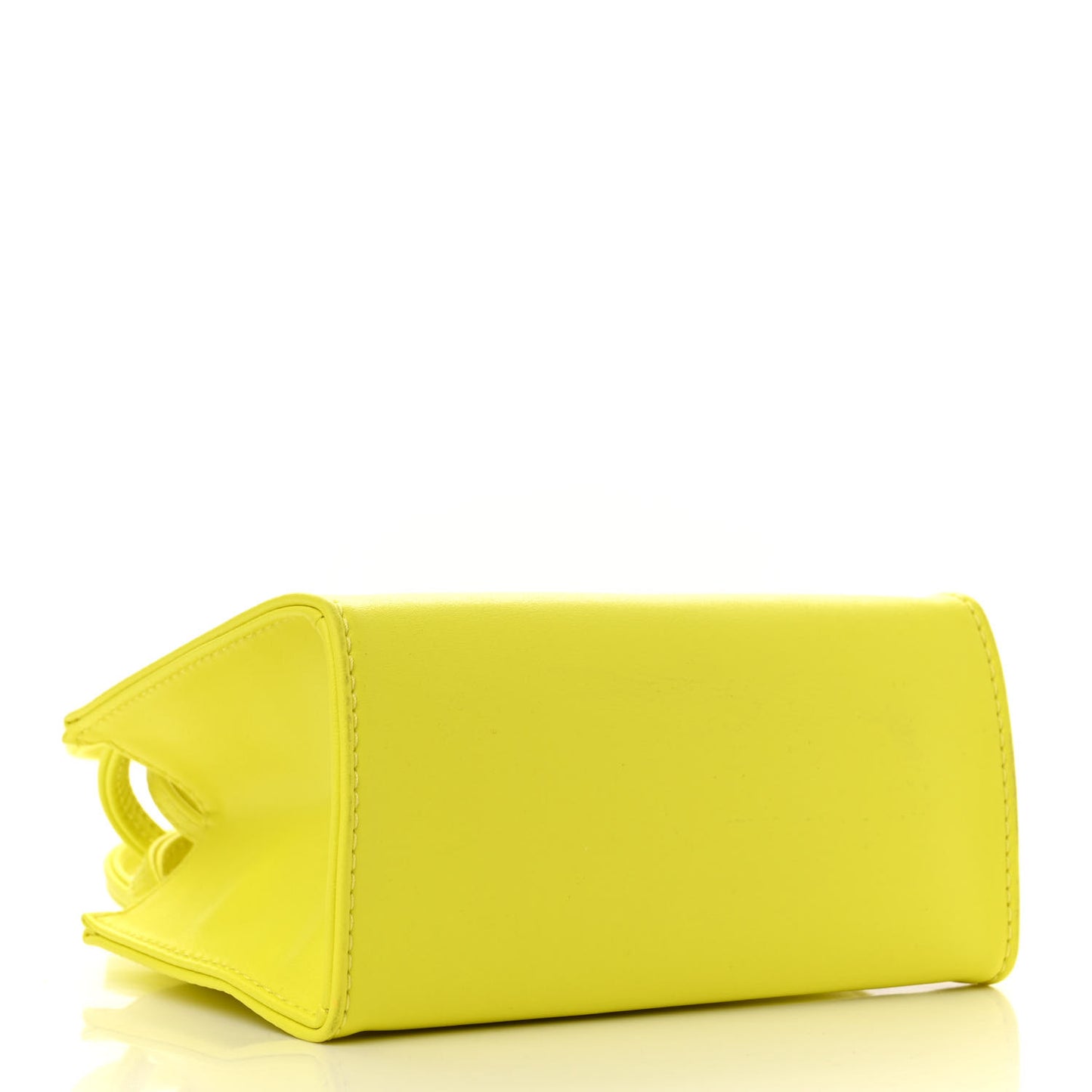 Vegan Leather Small Shopping Bag Highlighter Yellow