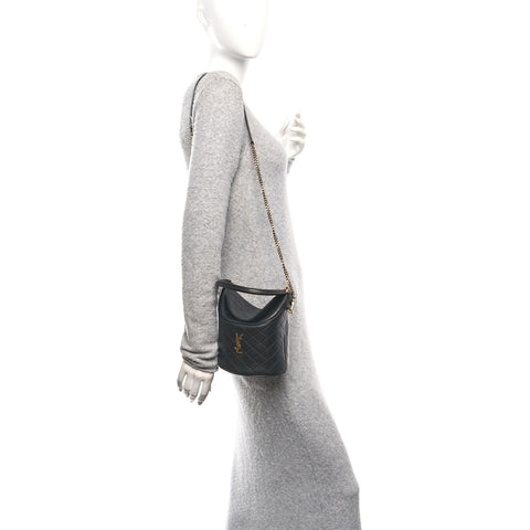 Lambskin Gabby Mini Bucket Bag Black