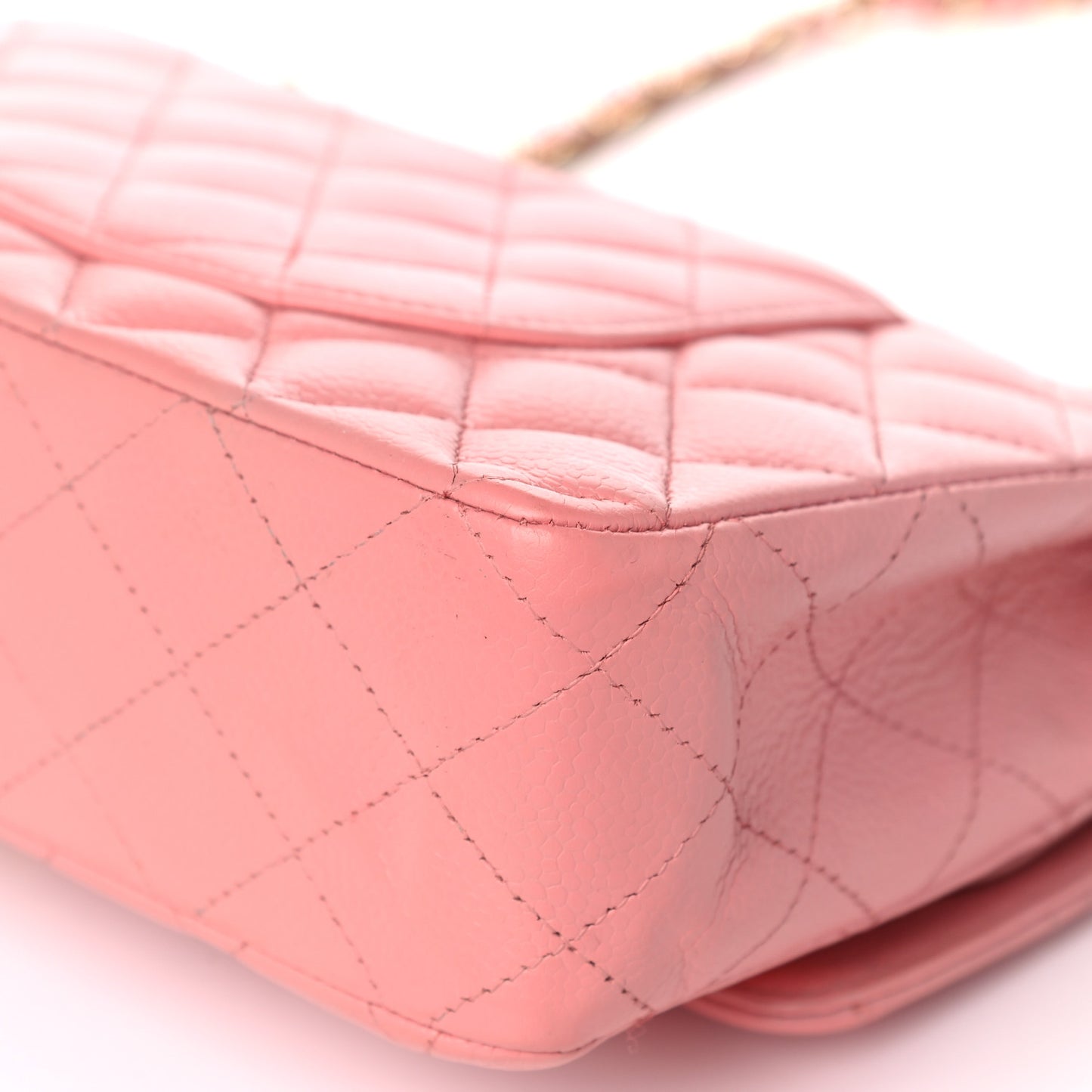 Caviar Quilted Medium Double Flap Pink