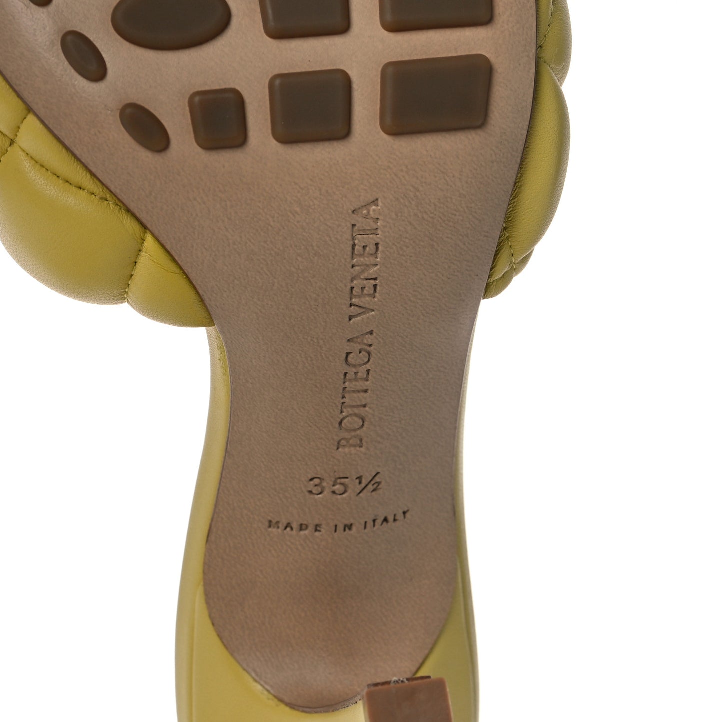 Nappa Matelasse Padded Mule Sandals 35.5 Pear