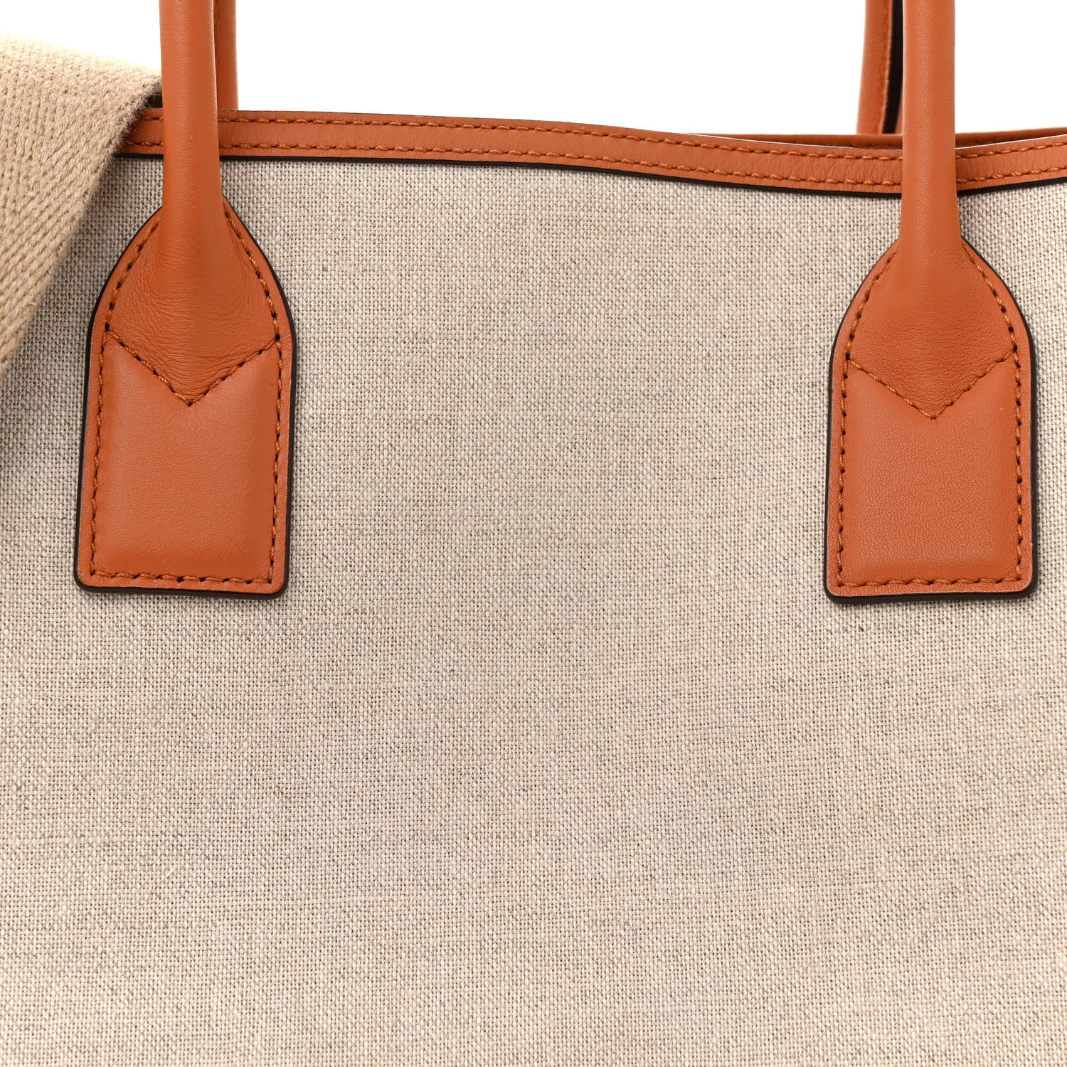 MCM Calfskin Linen Large Munchen Tote Cognac 9 of 15