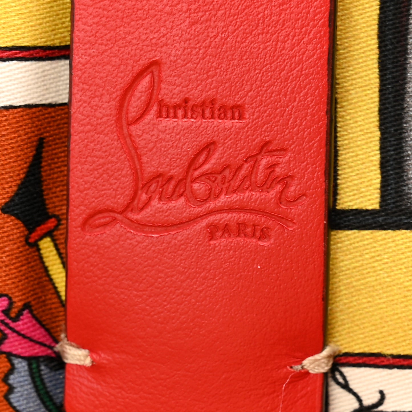 Canvas Embroidered Calfskin Caracaba Tote Multicolor
