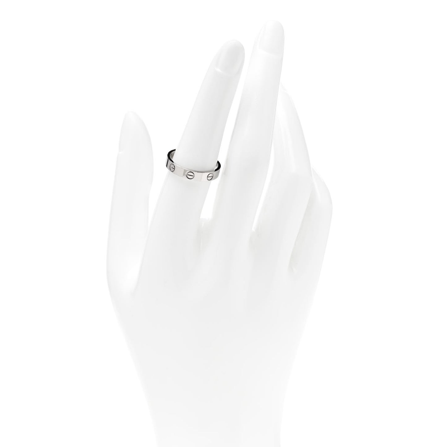 18K White Gold 3.5mm LOVE Wedding Band Ring 54 6.75