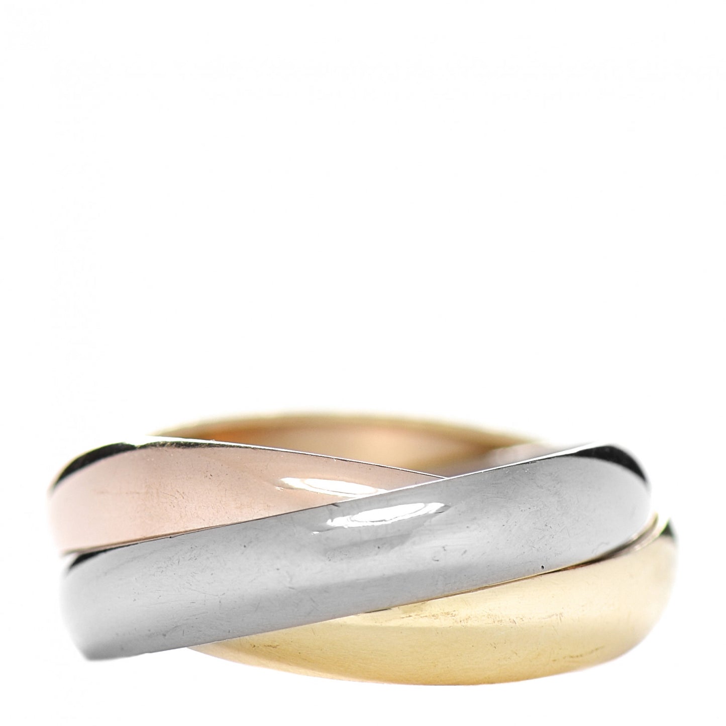 18K Pink Yellow White Gold Classic Trinity Ring 49 5