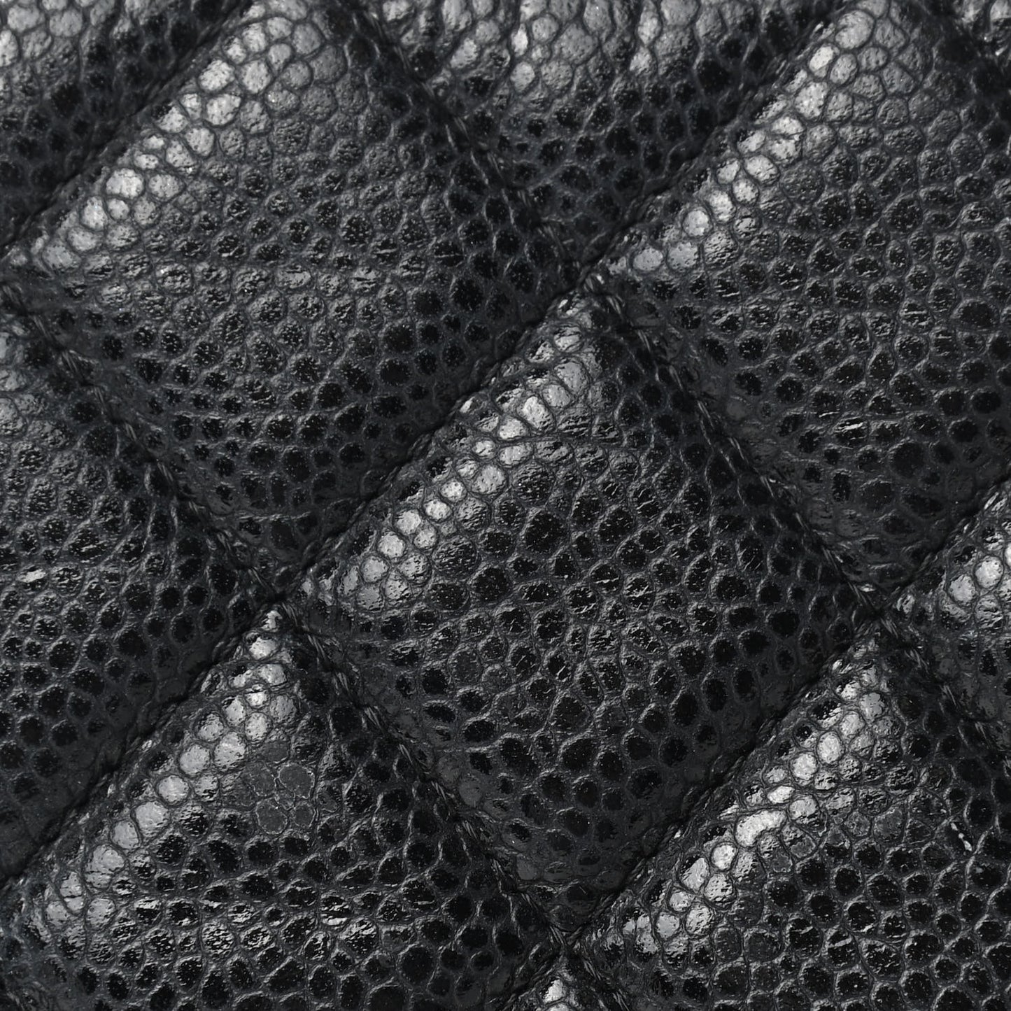 Caviar Quilted Large Cosmetic Case Black