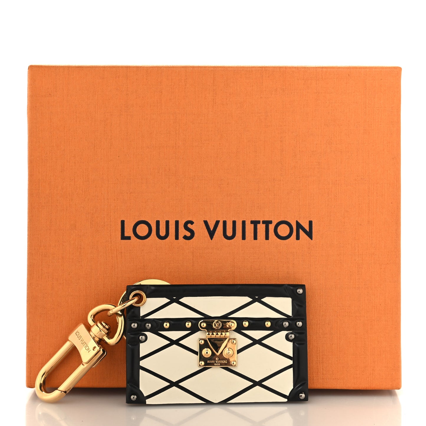 Petite Malle Malletage Bag Charm Key Holder White