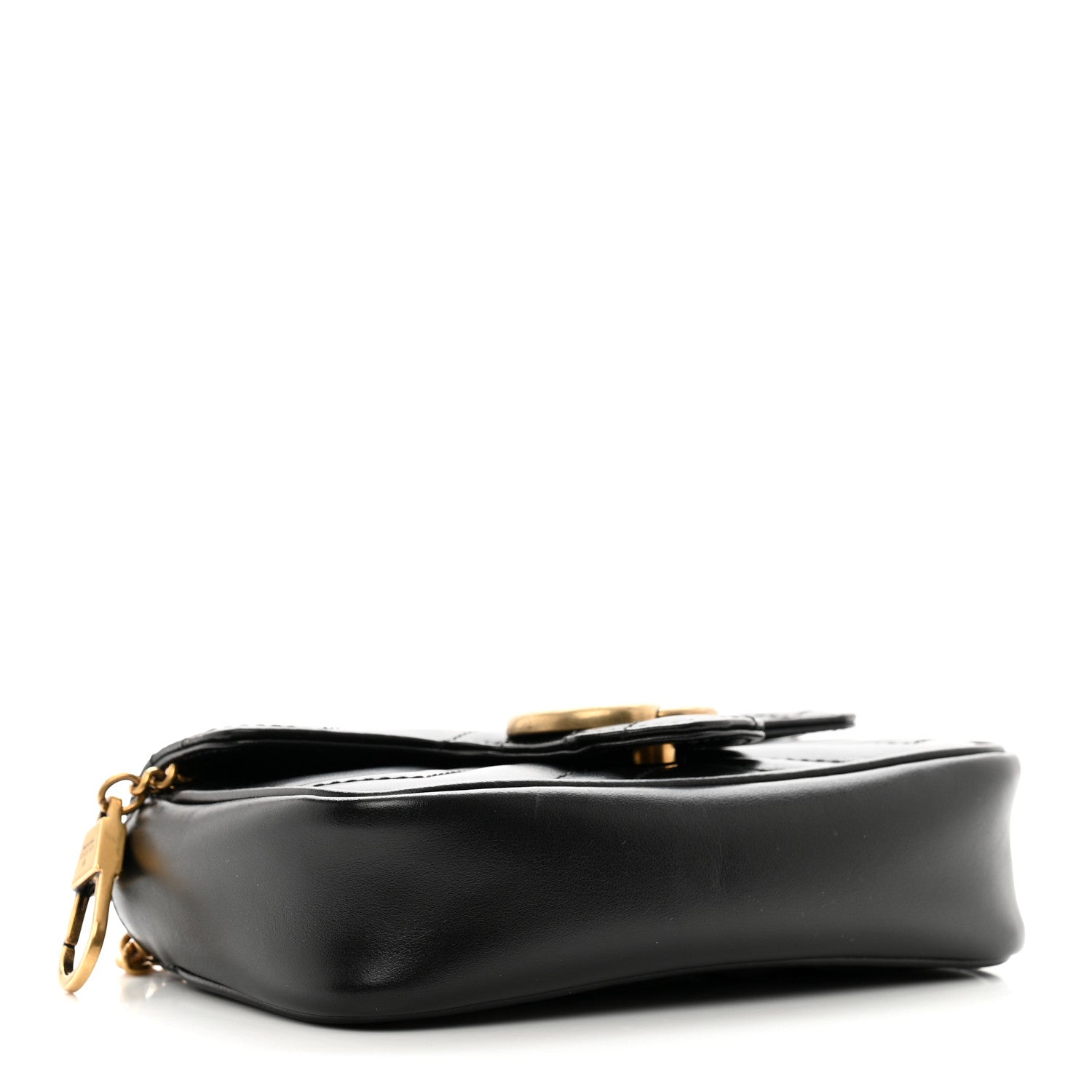 Gucci Calfskin Matelasse Super Mini GG Marmont Shoulder Bag Black 4 of 11